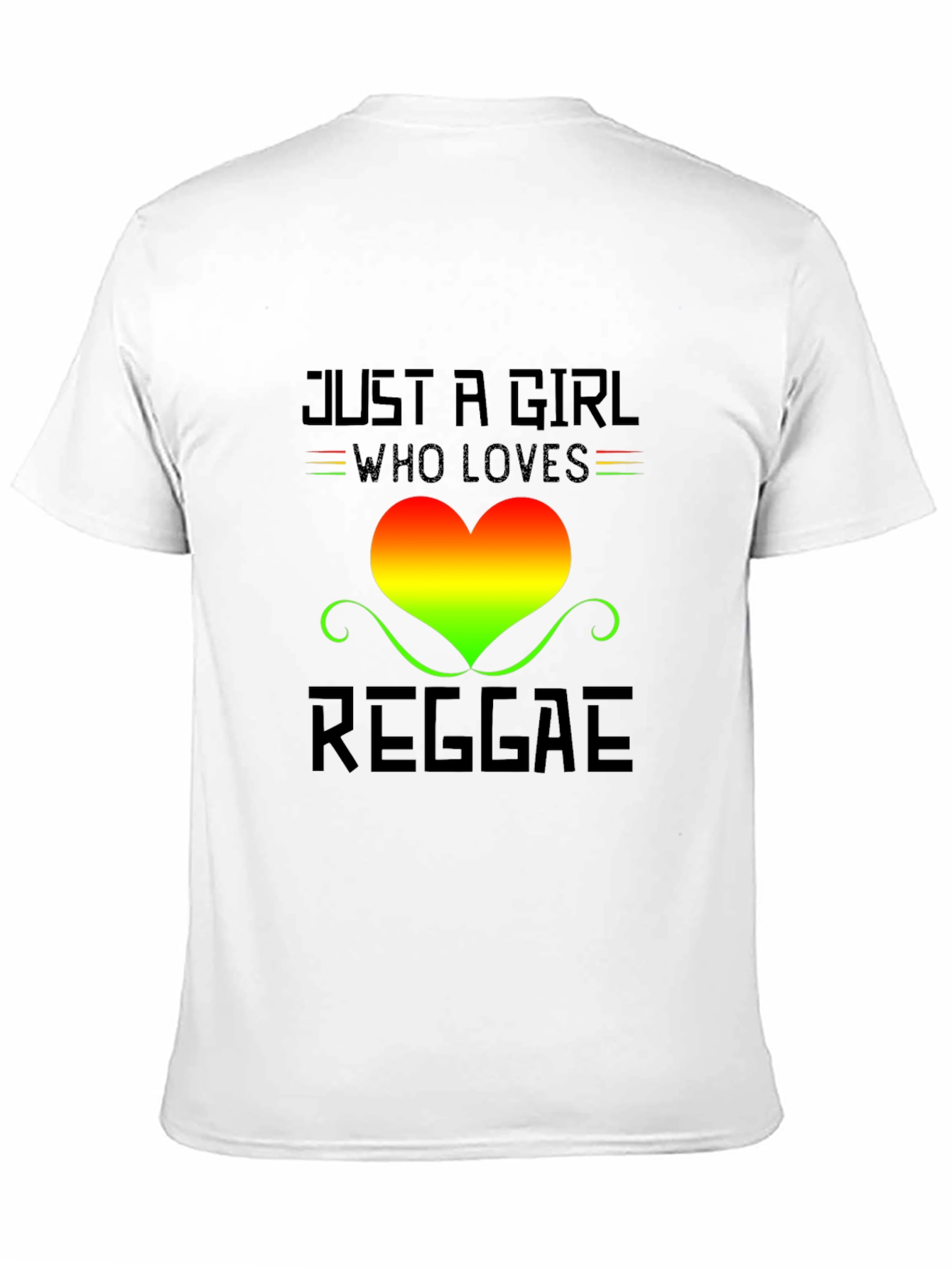 Reggae Girl T-Shirt - Rasta Heart Design
