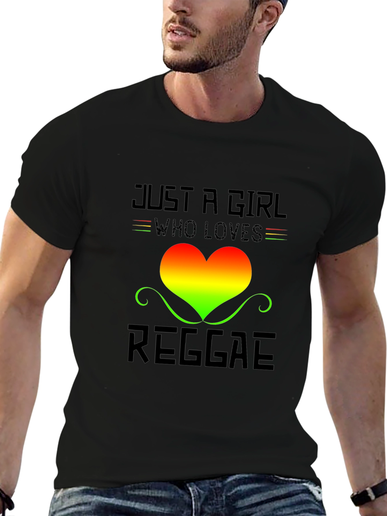 Reggae Girl T-Shirt - Rasta Heart Design