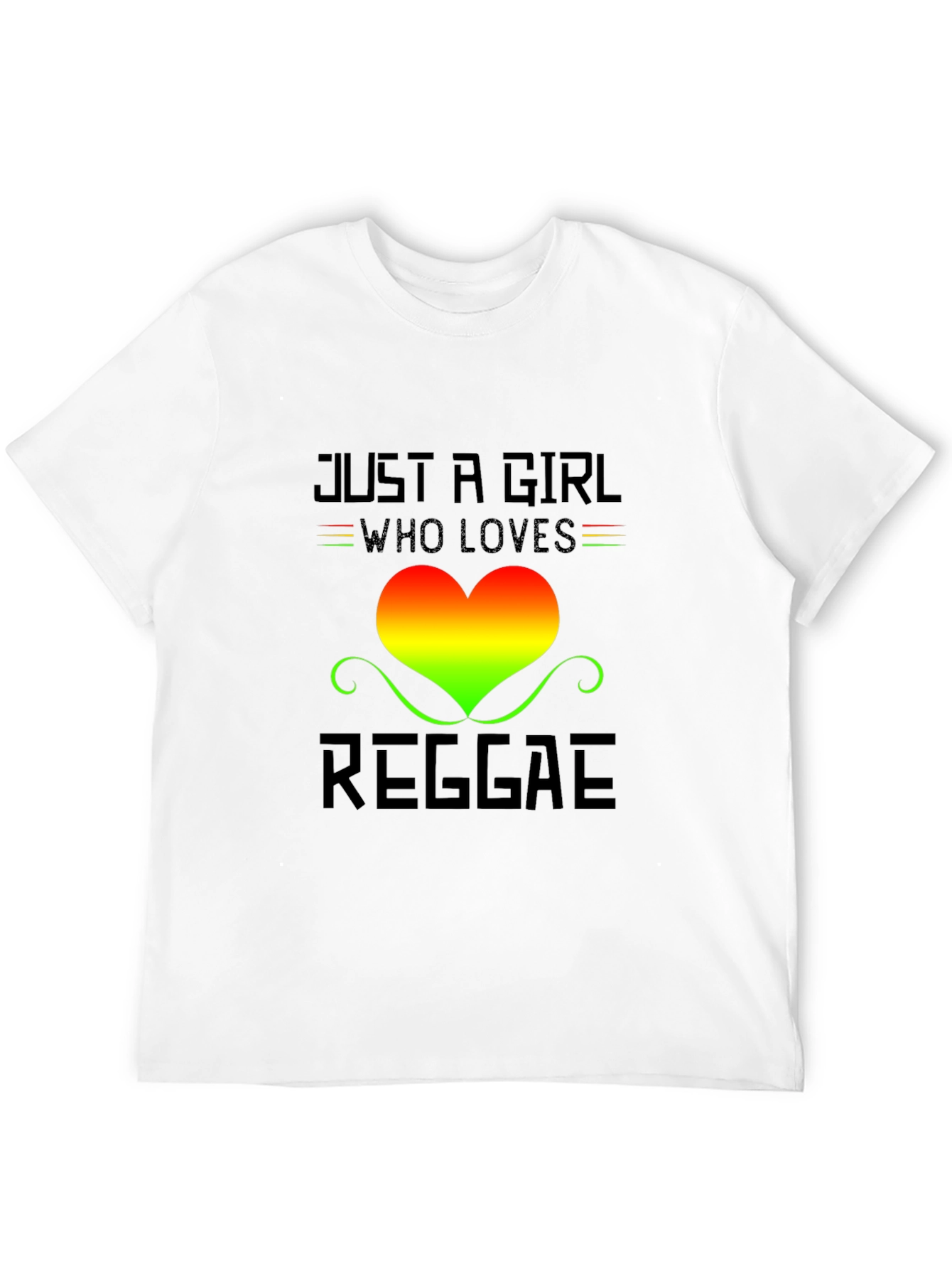 Reggae Girl T-Shirt - Rasta Heart Design