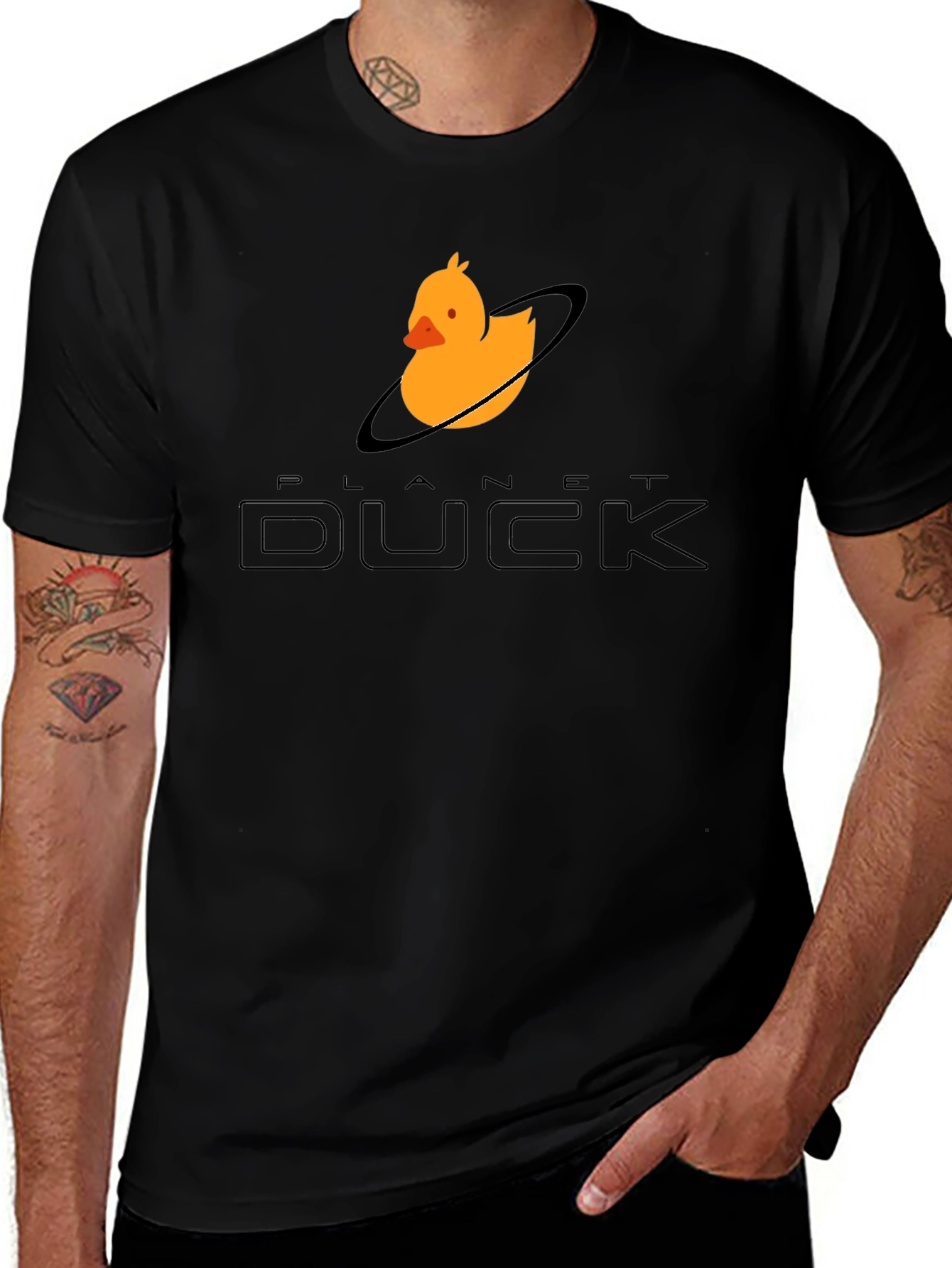 Planet Duck Black Graphic Tee