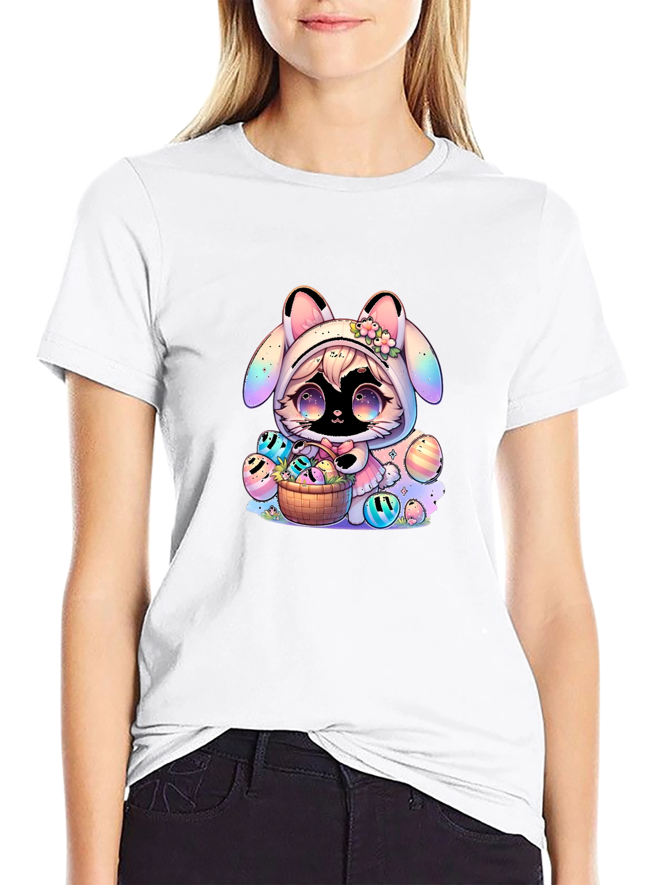 Cute Easter Bunny Anime T-Shirt