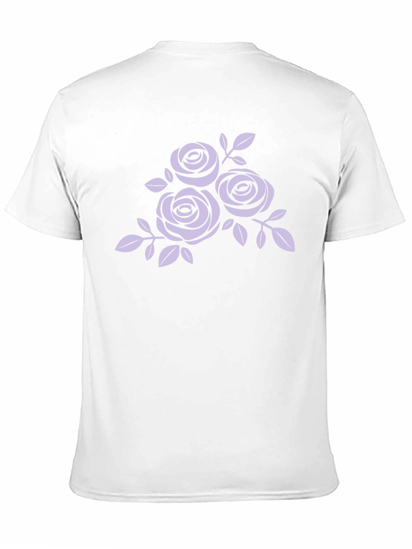 Black T-Shirt with Floral Rose Design