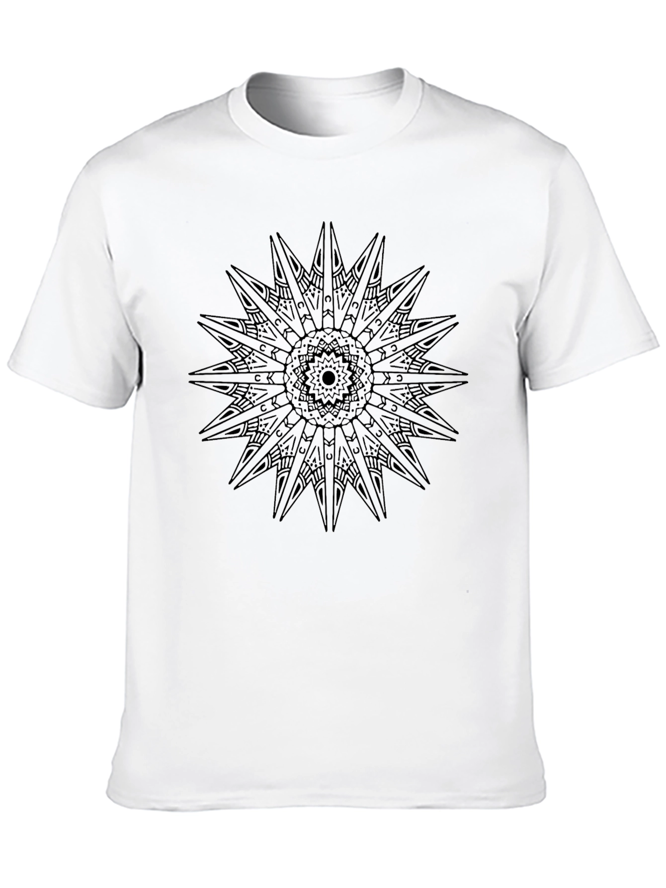 Black Star Mandala Graphic Tee - Casual Comfort