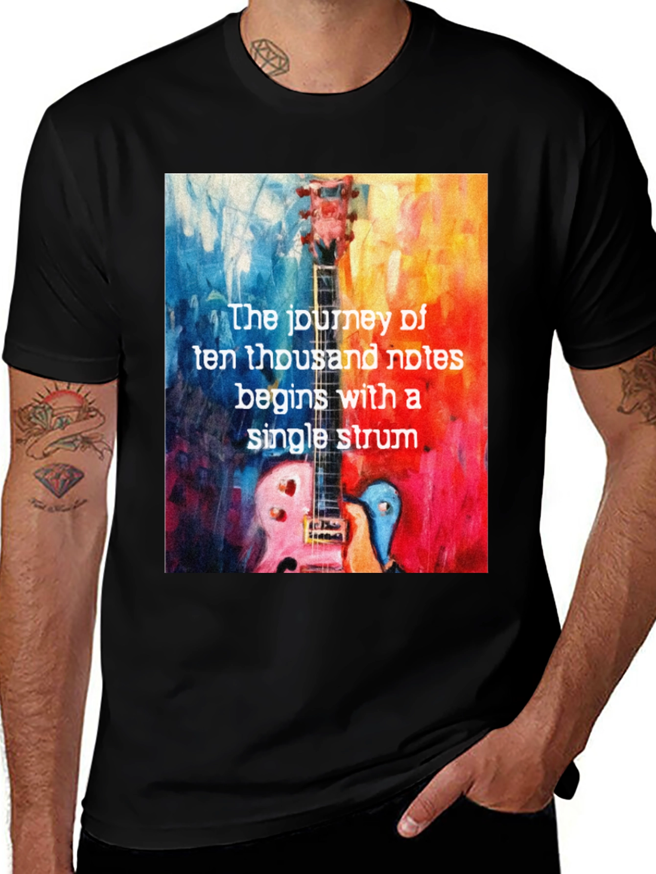 Guitar Notes T-Shirt - Music Lover Tee