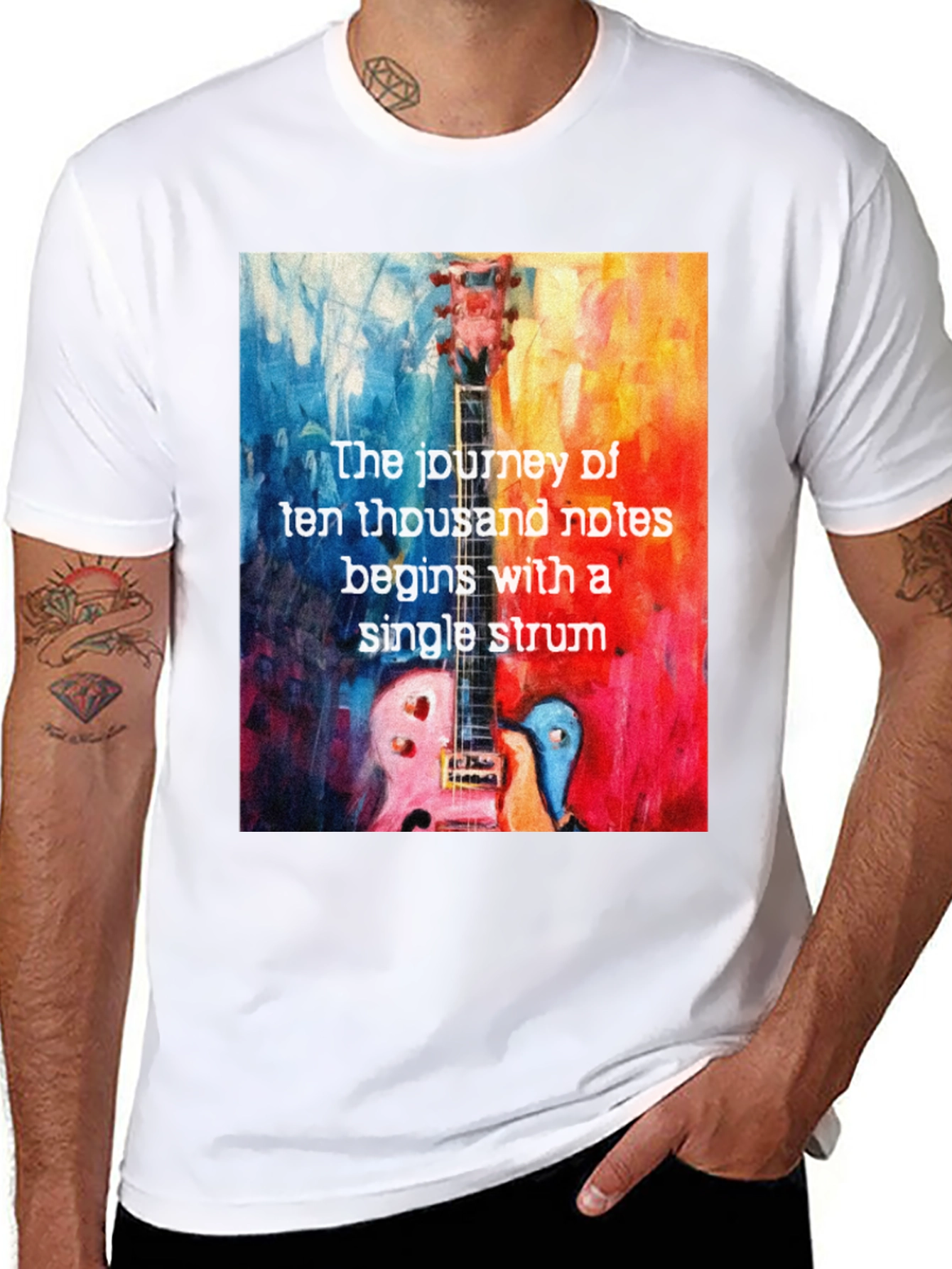 Guitar Notes T-Shirt - Music Lover Tee