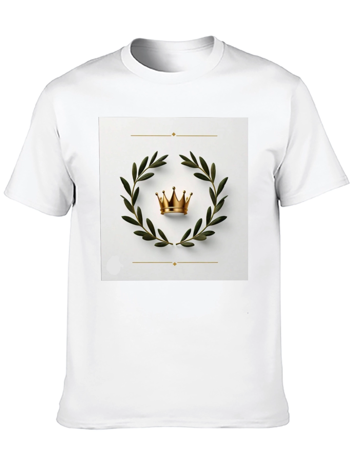Crown Laurel Wreath Graphic Black T-Shirt