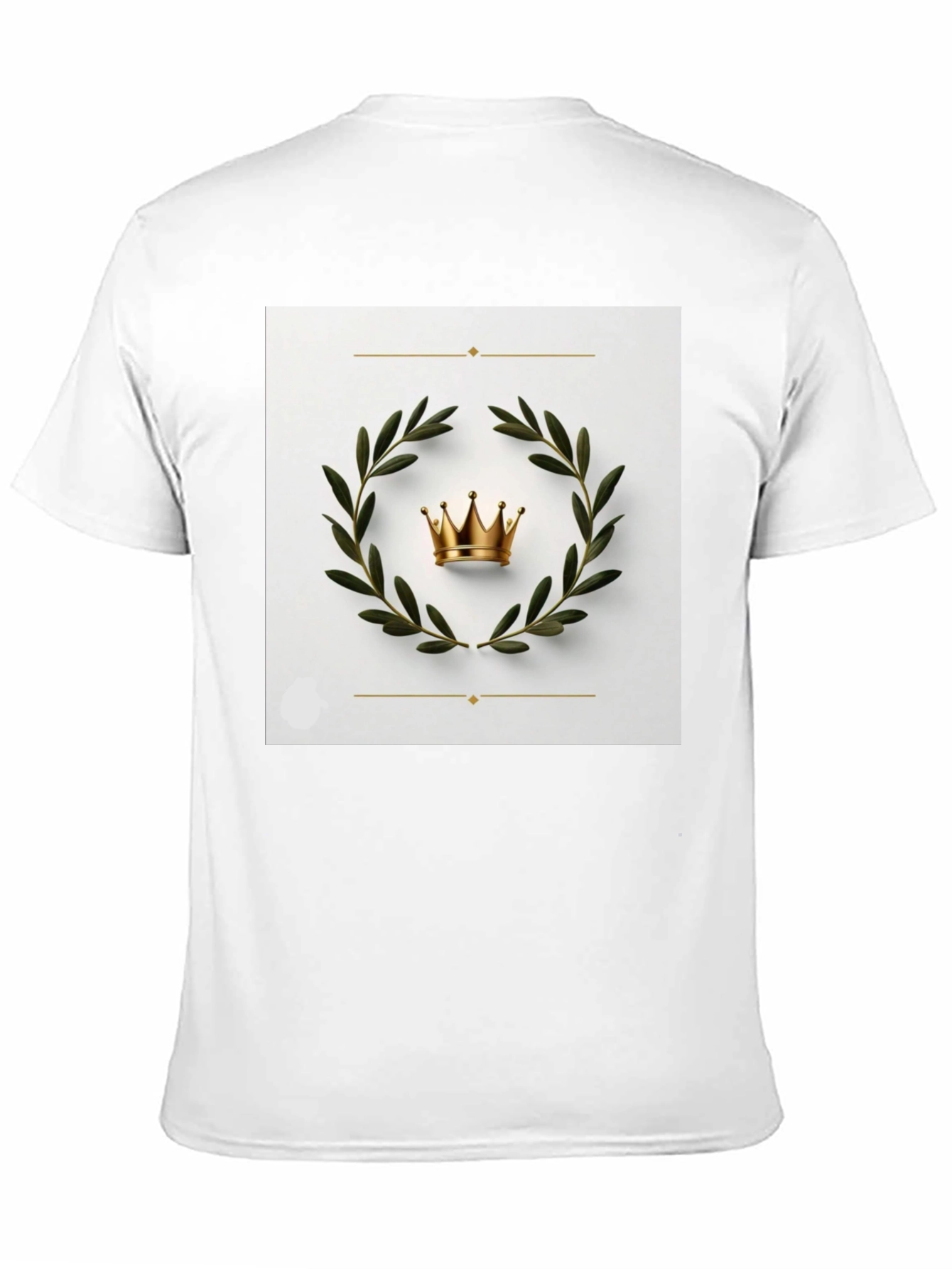 Crown Laurel Wreath Graphic Black T-Shirt