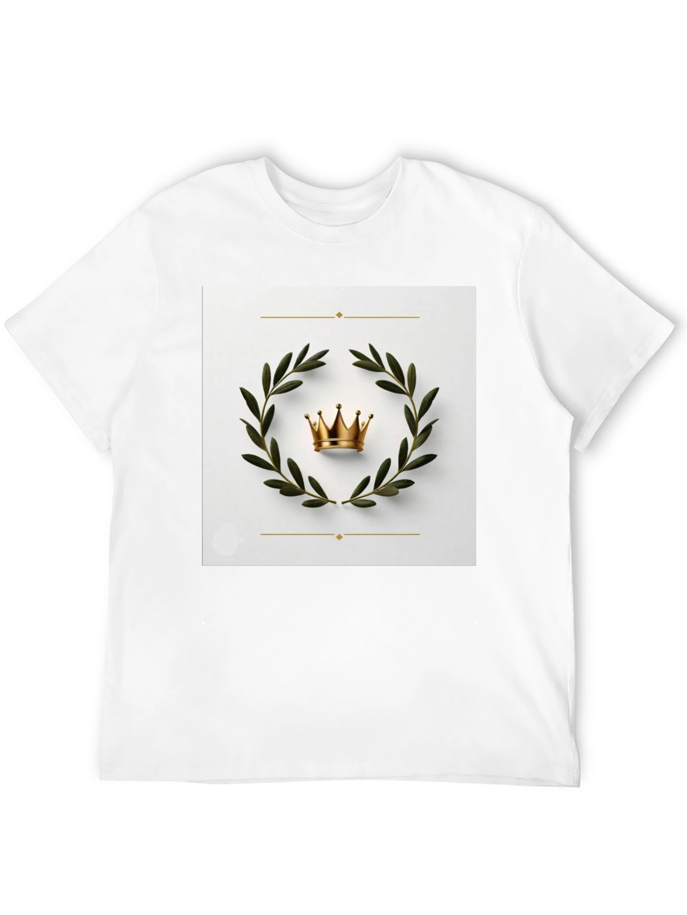 Crown Laurel Wreath Graphic Black T-Shirt