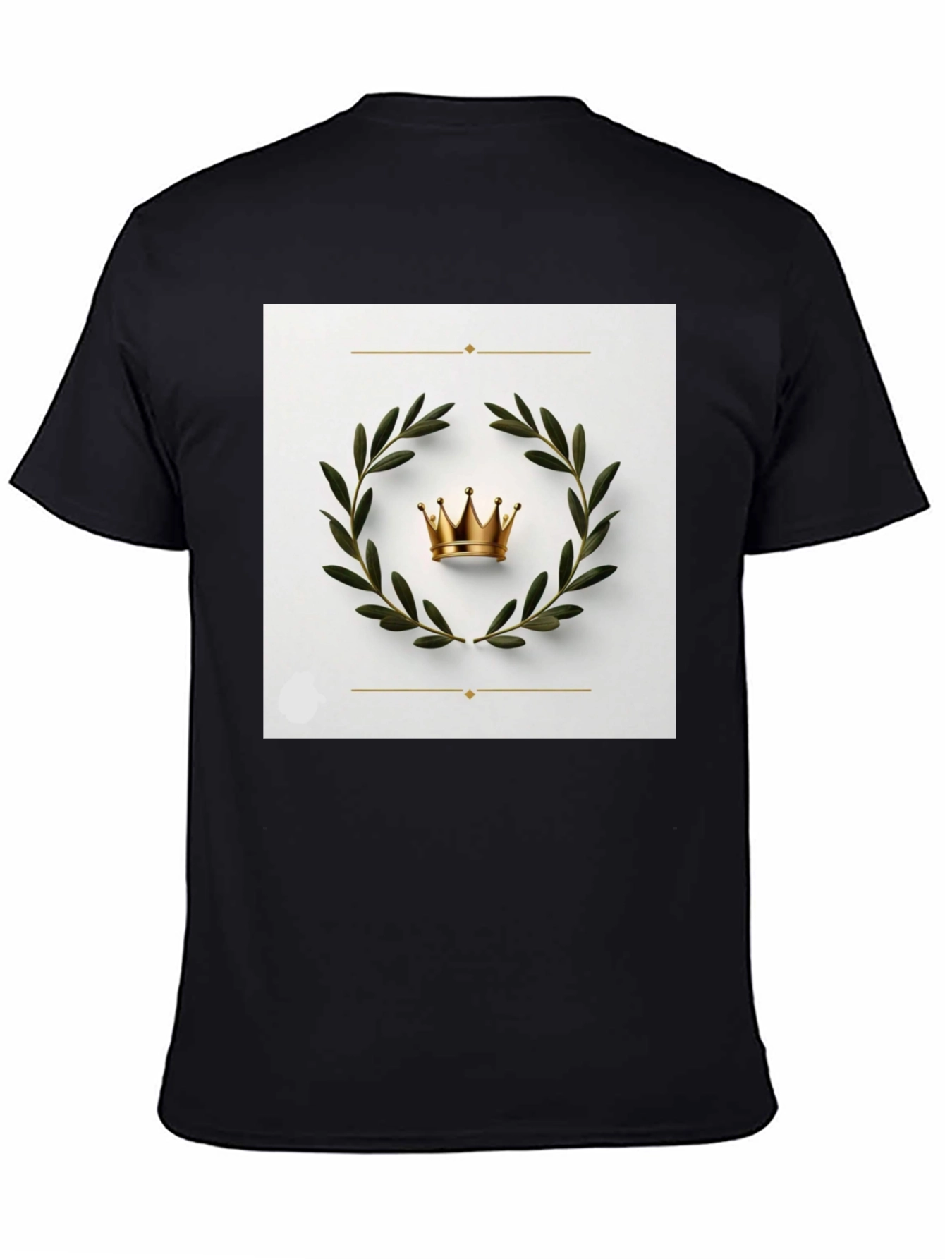 Crown Laurel Wreath Graphic Black T-Shirt