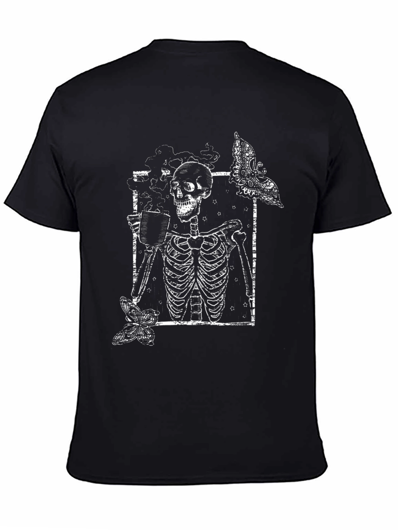 Skeleton Coffee T-Shirt - Gothic Style Graphic Tee