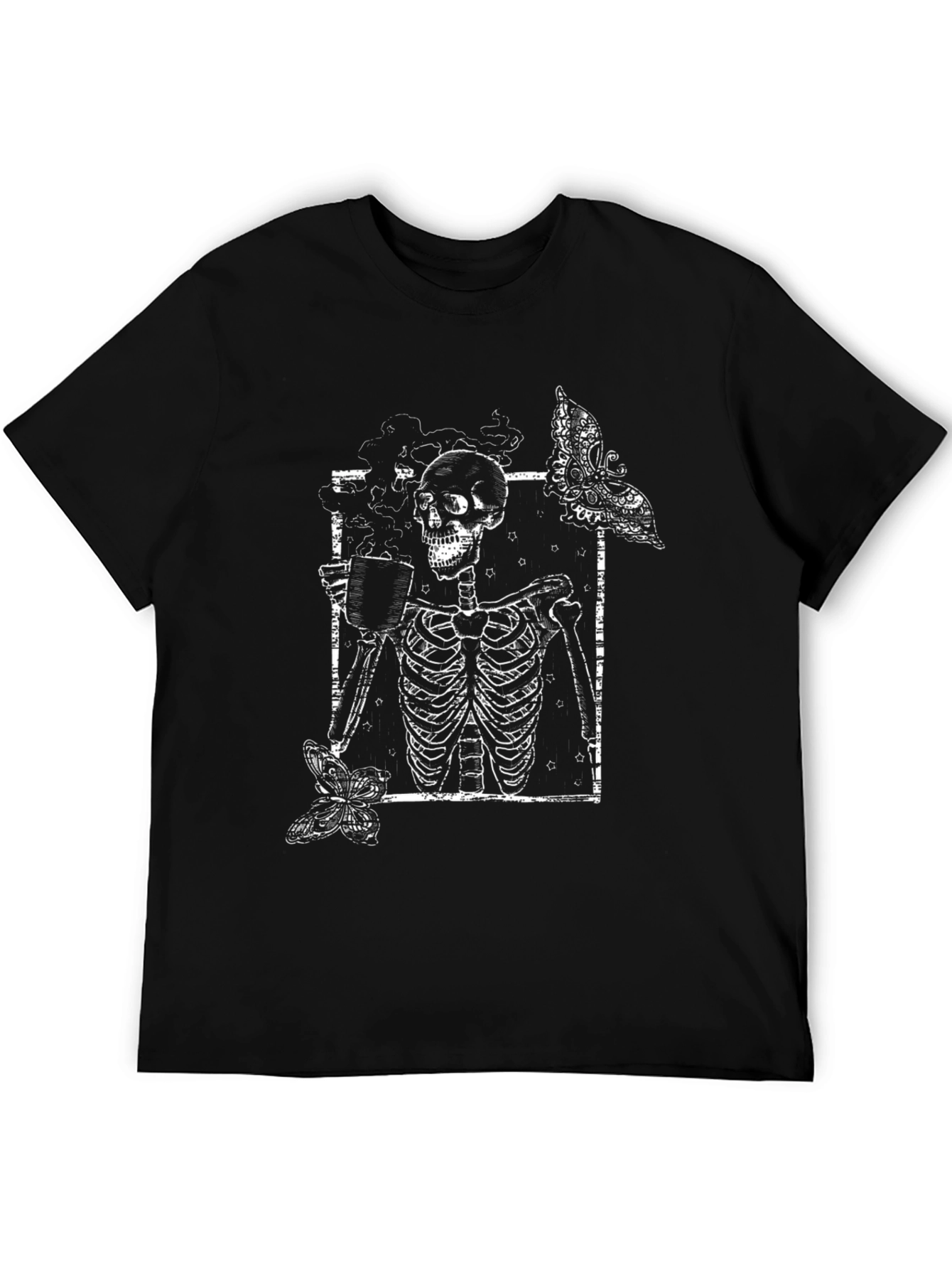Skeleton Coffee T-Shirt - Gothic Style Graphic Tee