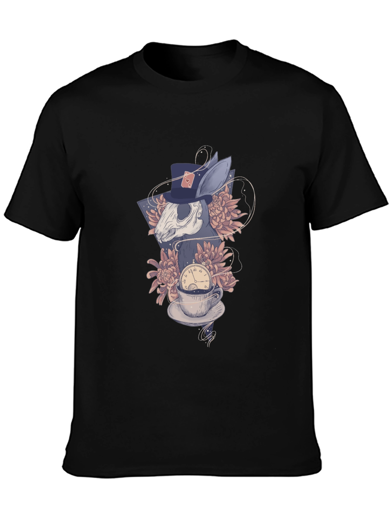 Alice in Wonderland Rabbit Skull Graphic Tee