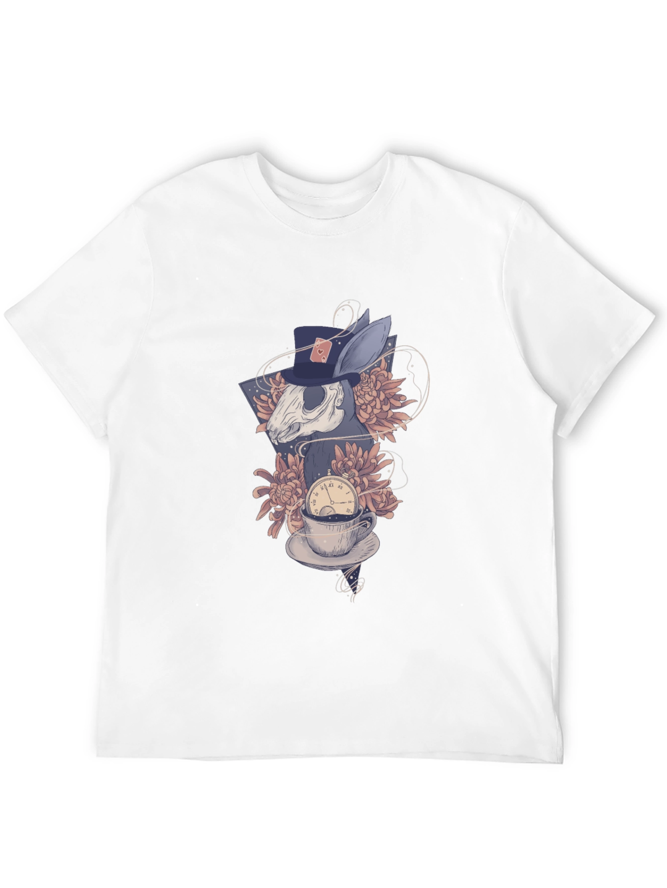 Alice in Wonderland Rabbit Skull Graphic Tee