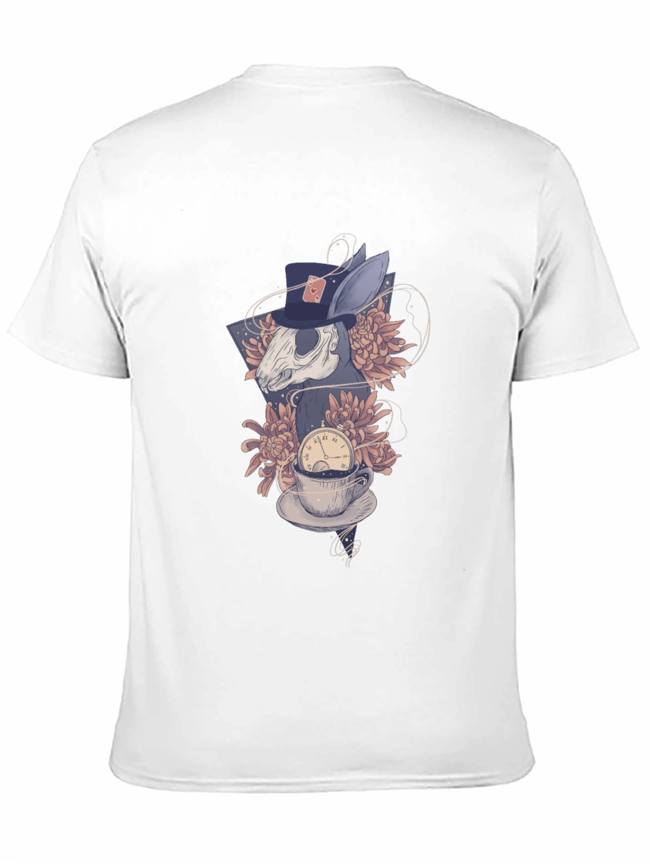 Alice in Wonderland Rabbit Skull Graphic Tee