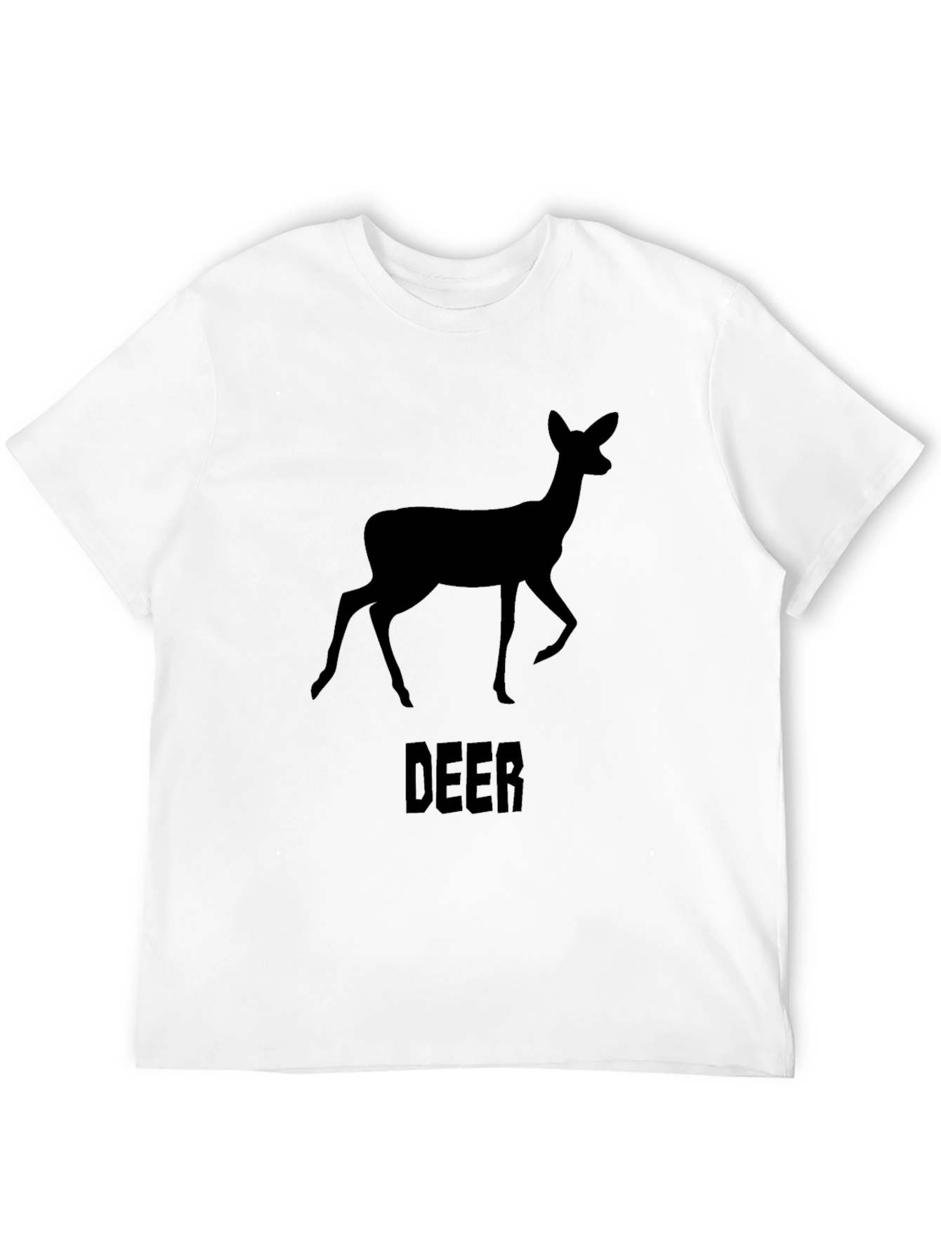 Deer Graphic Print Crew Neck T-Shirt