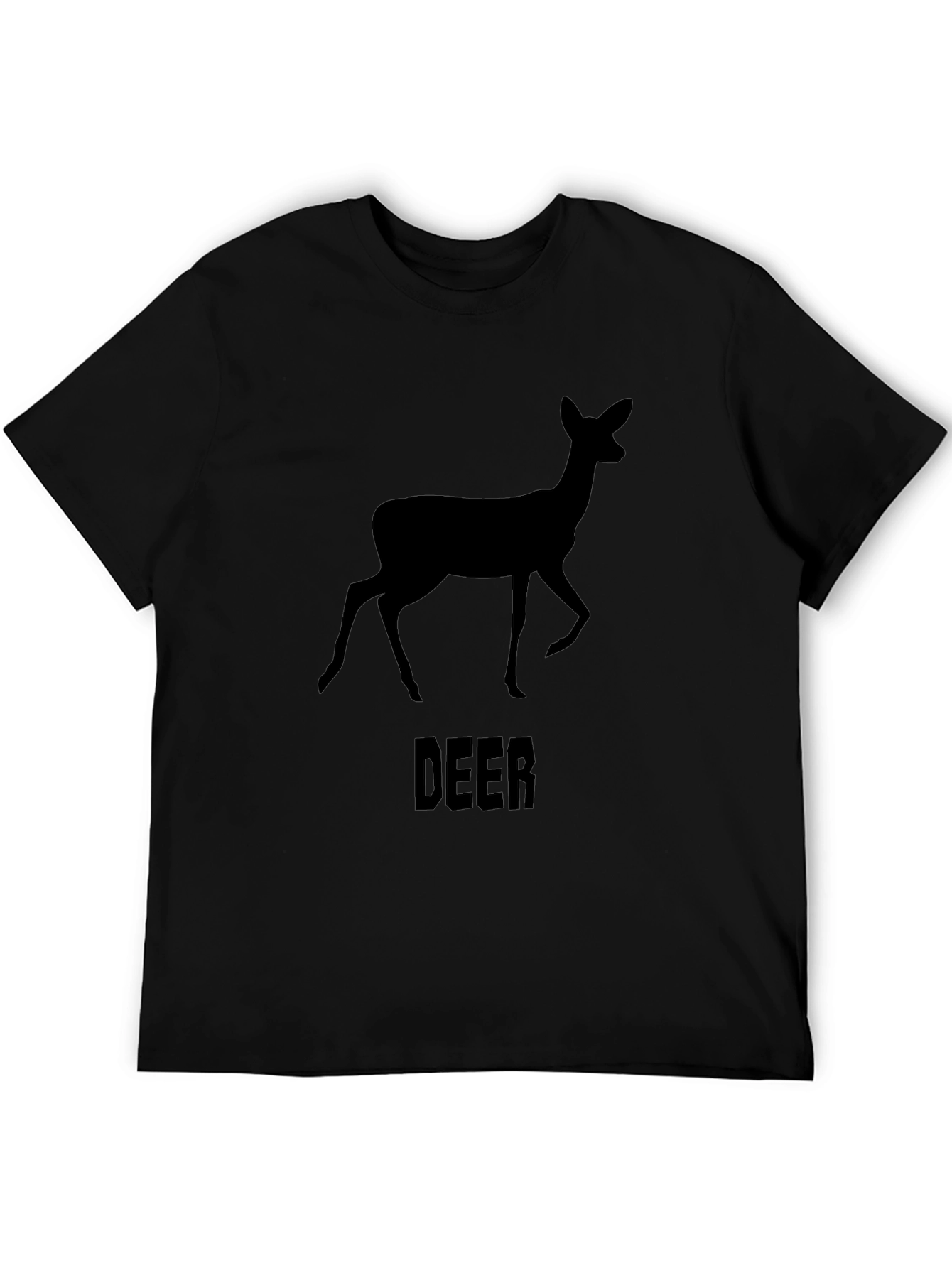 Deer Graphic Print Crew Neck T-Shirt