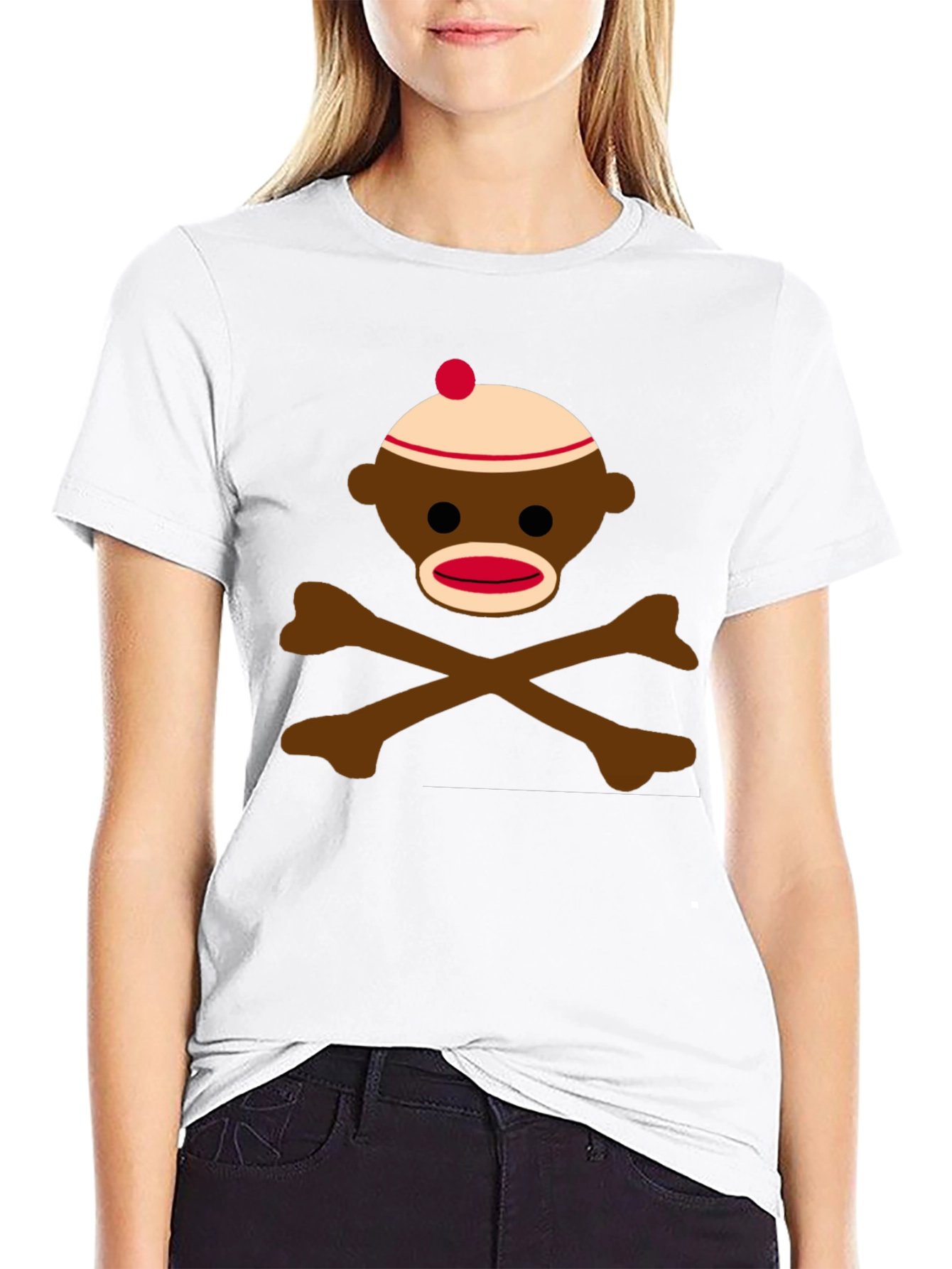 Sock Monkey Skull & Crossbones Graphic Tee