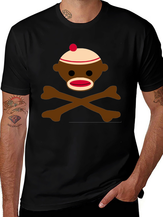 Sock Monkey Skull & Crossbones Graphic Tee