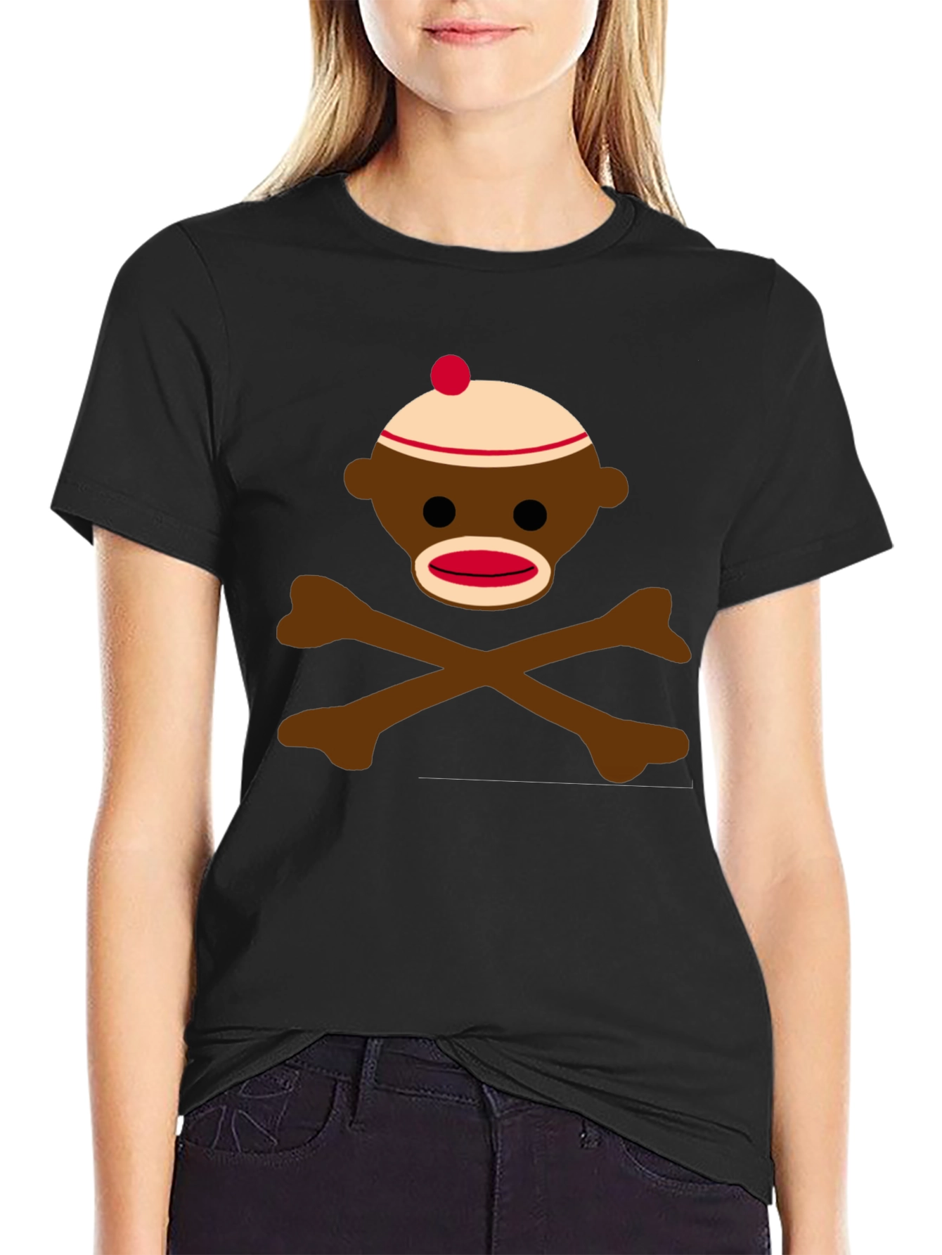 Sock Monkey Skull & Crossbones Graphic Tee