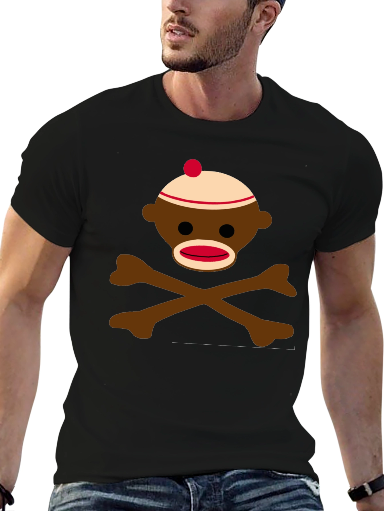 Sock Monkey Skull & Crossbones Graphic Tee