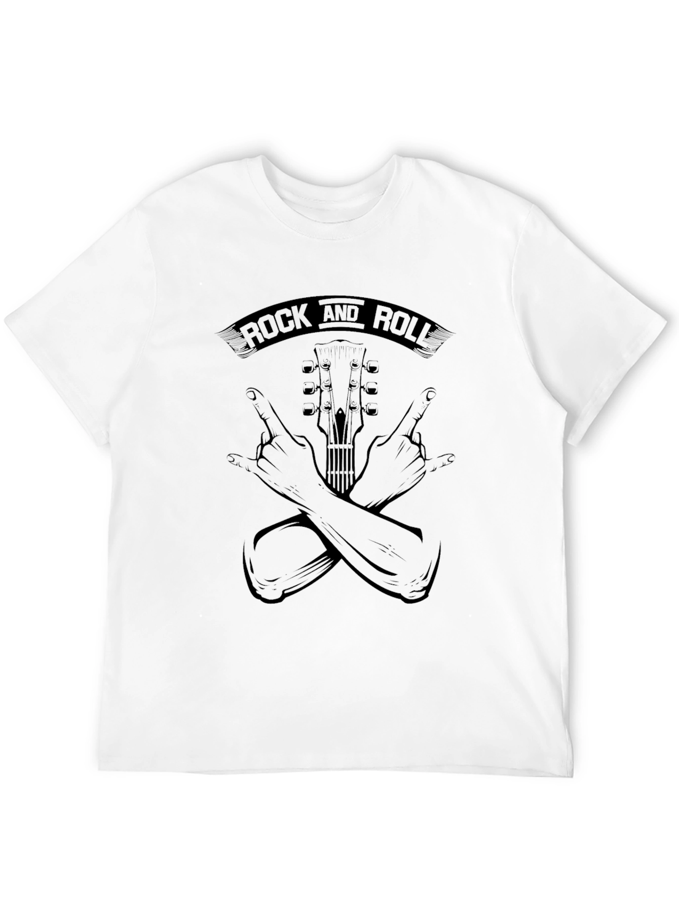 Rock and Roll Graphic T-Shirt - Black