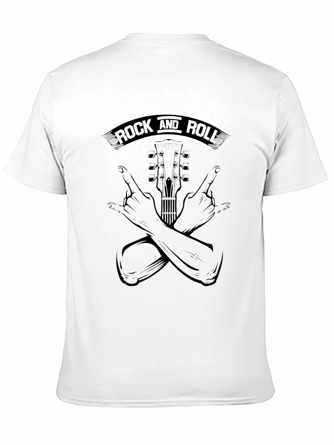 Rock and Roll Graphic T-Shirt - Black