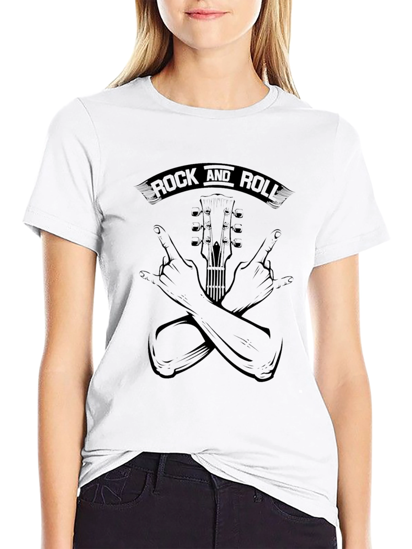 Rock and Roll Graphic T-Shirt - Black