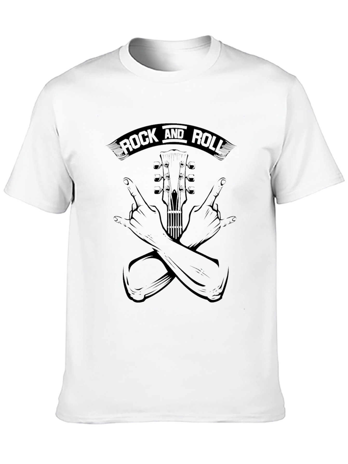 Rock and Roll Graphic T-Shirt - Black