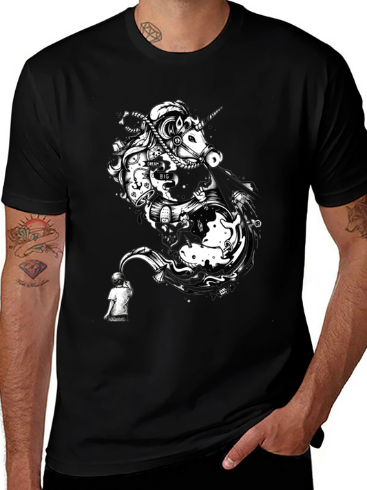 Unicorn Dreamer T-Shirt - Artistic Graphic Tee for Men
