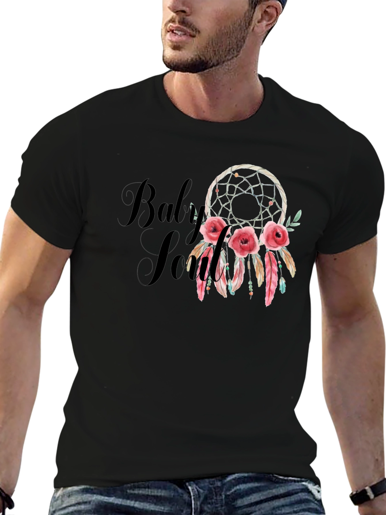 Dream Catcher Roses Black T-Shirt