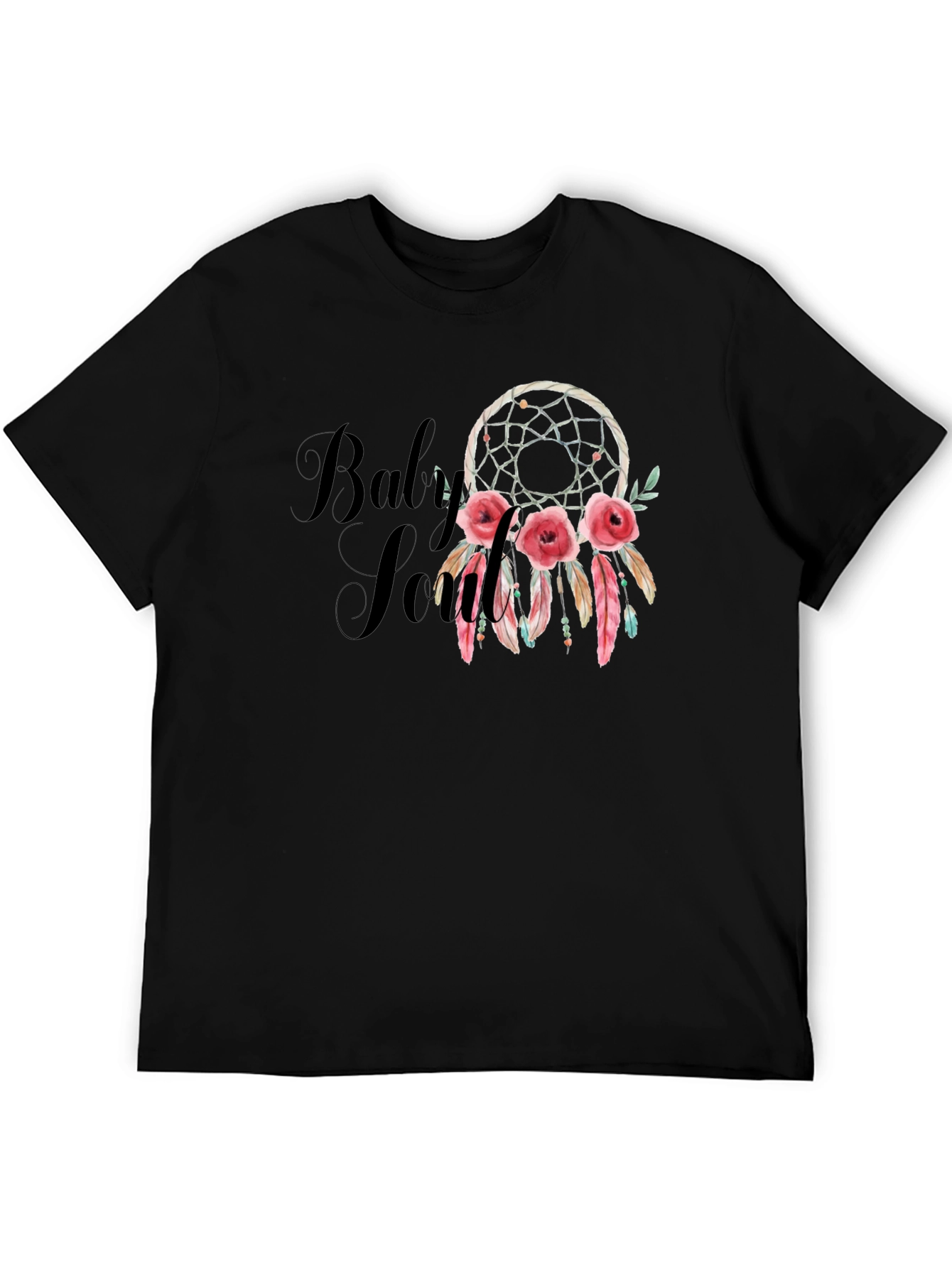 Dream Catcher Roses Black T-Shirt
