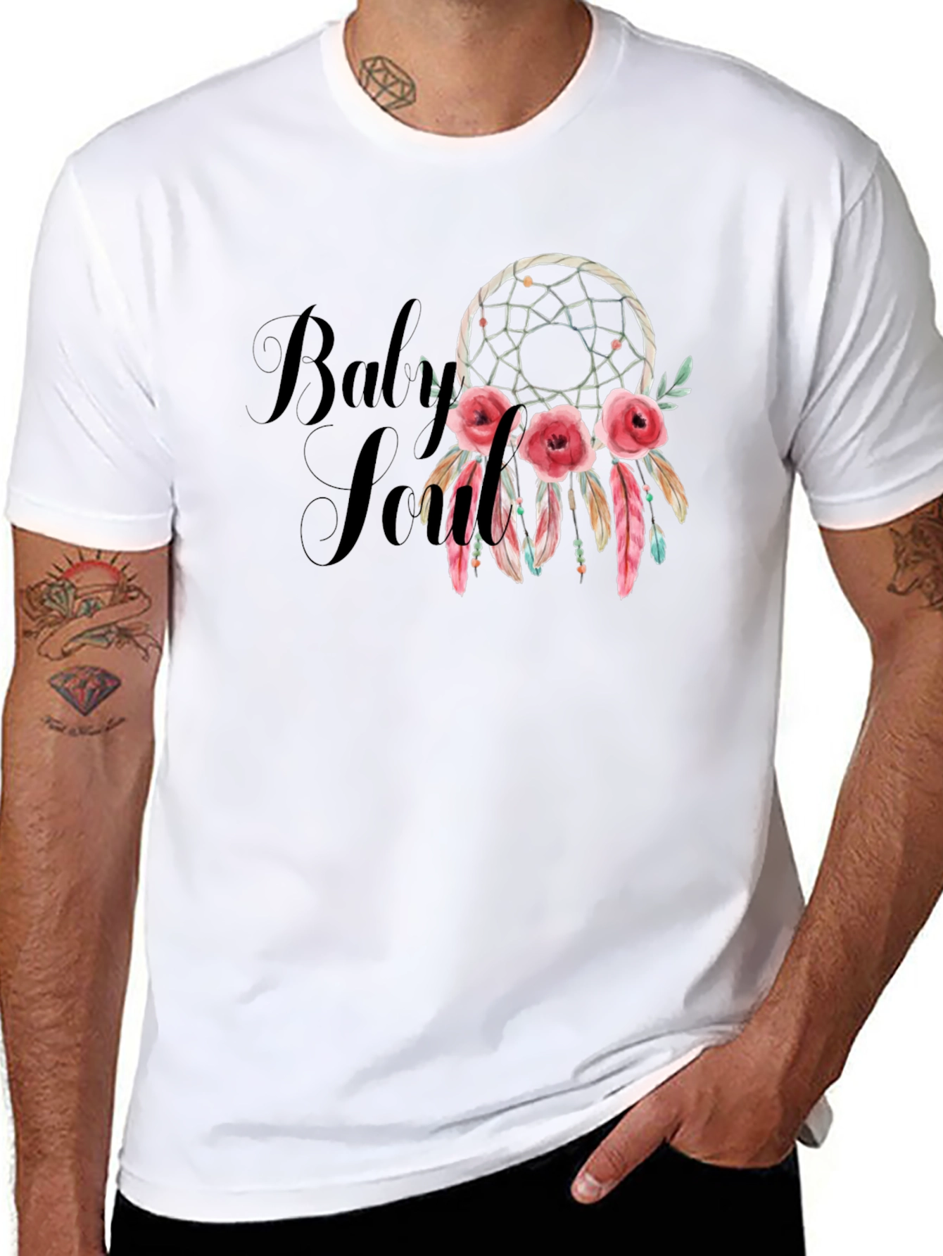 Dream Catcher Roses Black T-Shirt