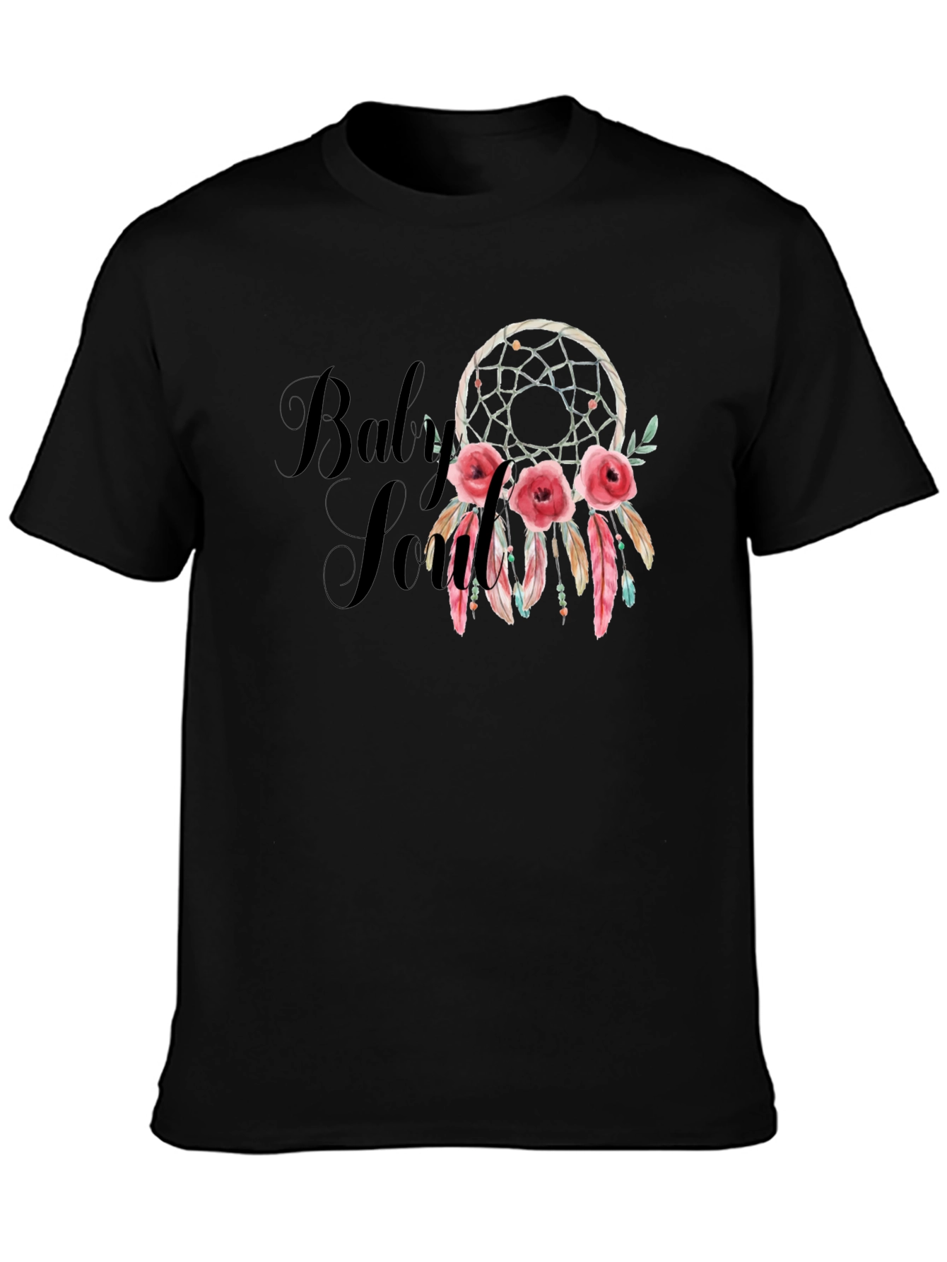 Dream Catcher Roses Black T-Shirt