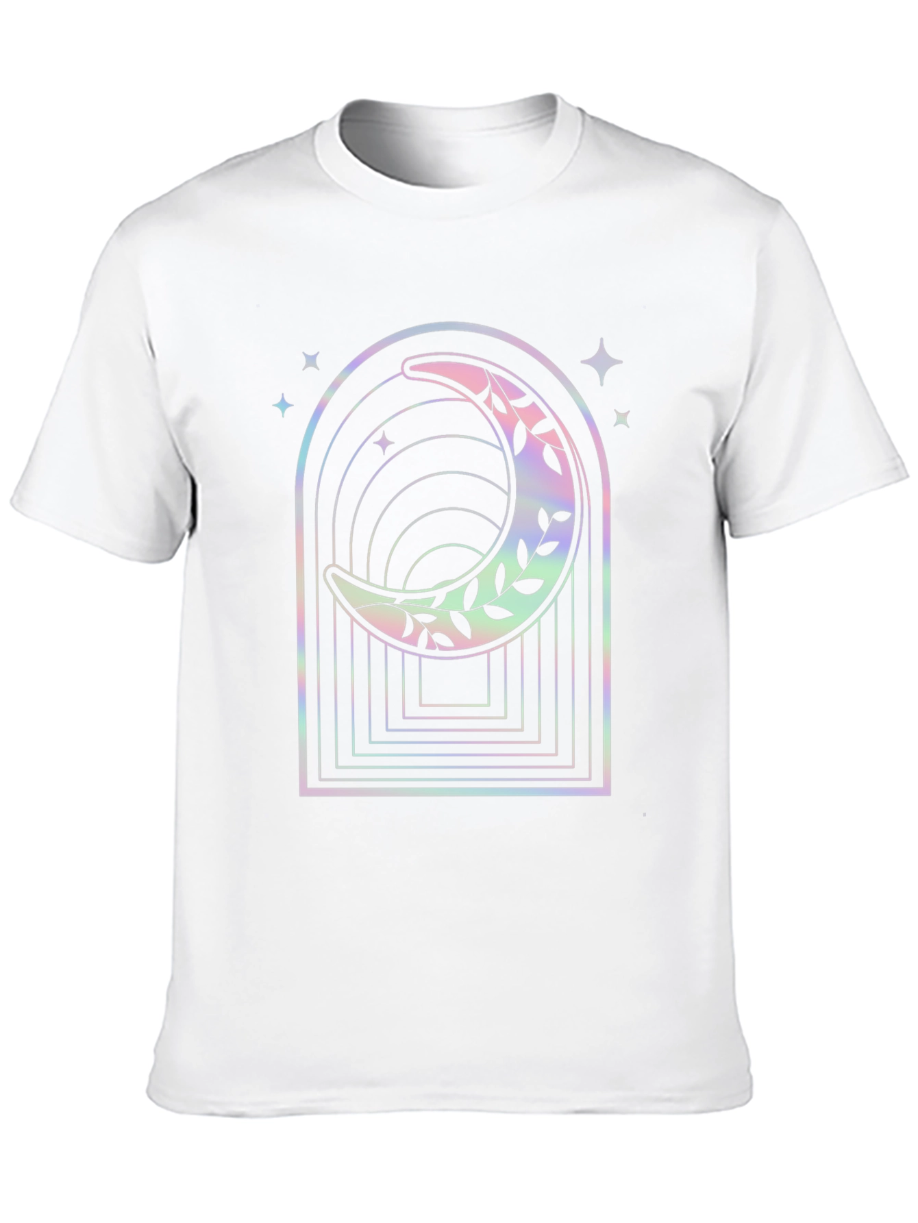 Celestial Moon Graphic Tee - Black Cotton Blend