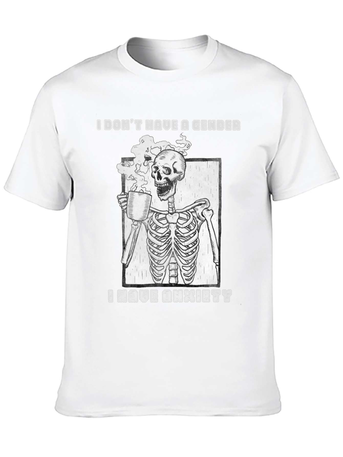I Dont Have a Gender Anxiety Skeleton Graphic T-Shirt