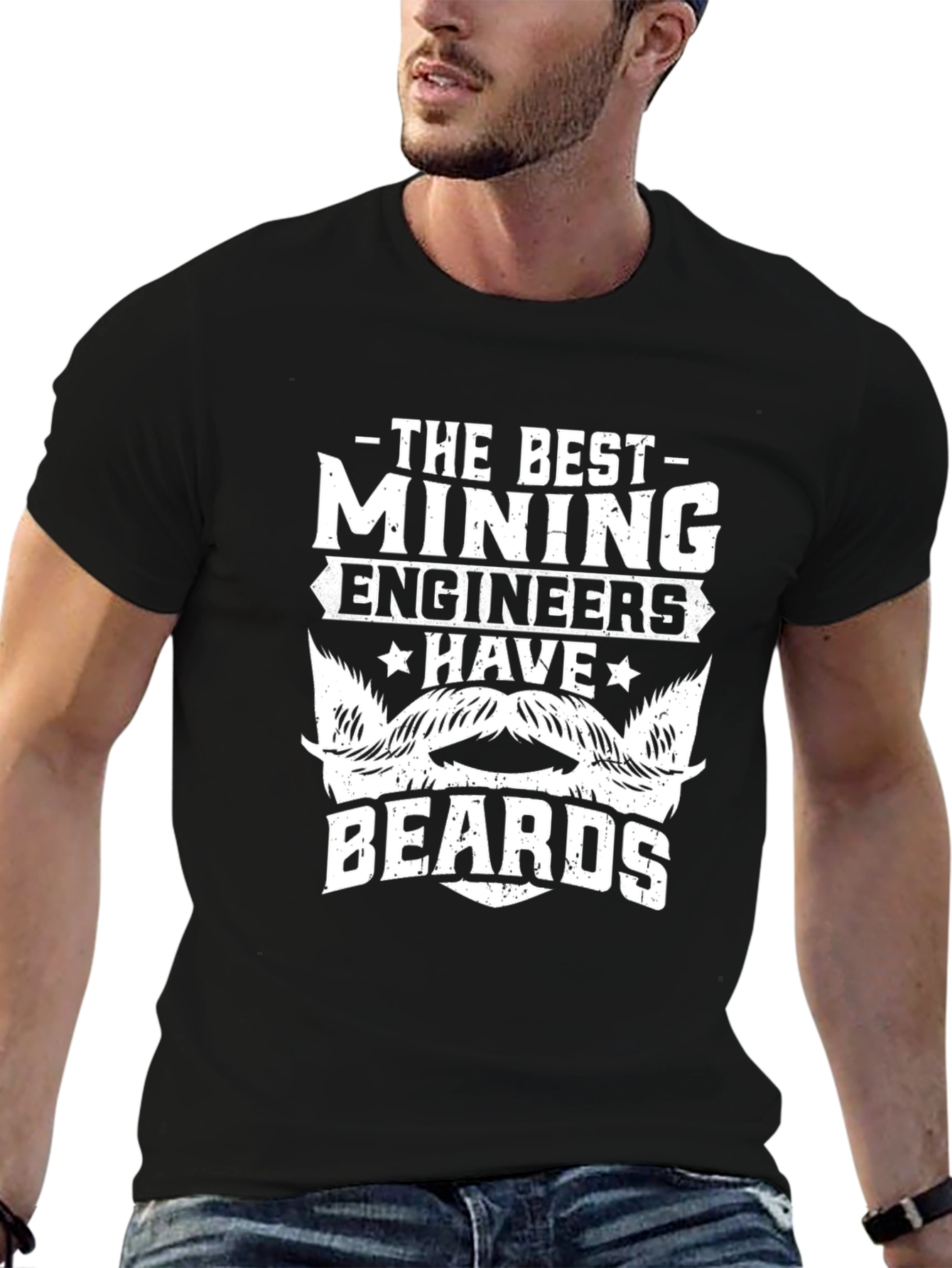 Mining Engineer Beard T-Shirt - Black