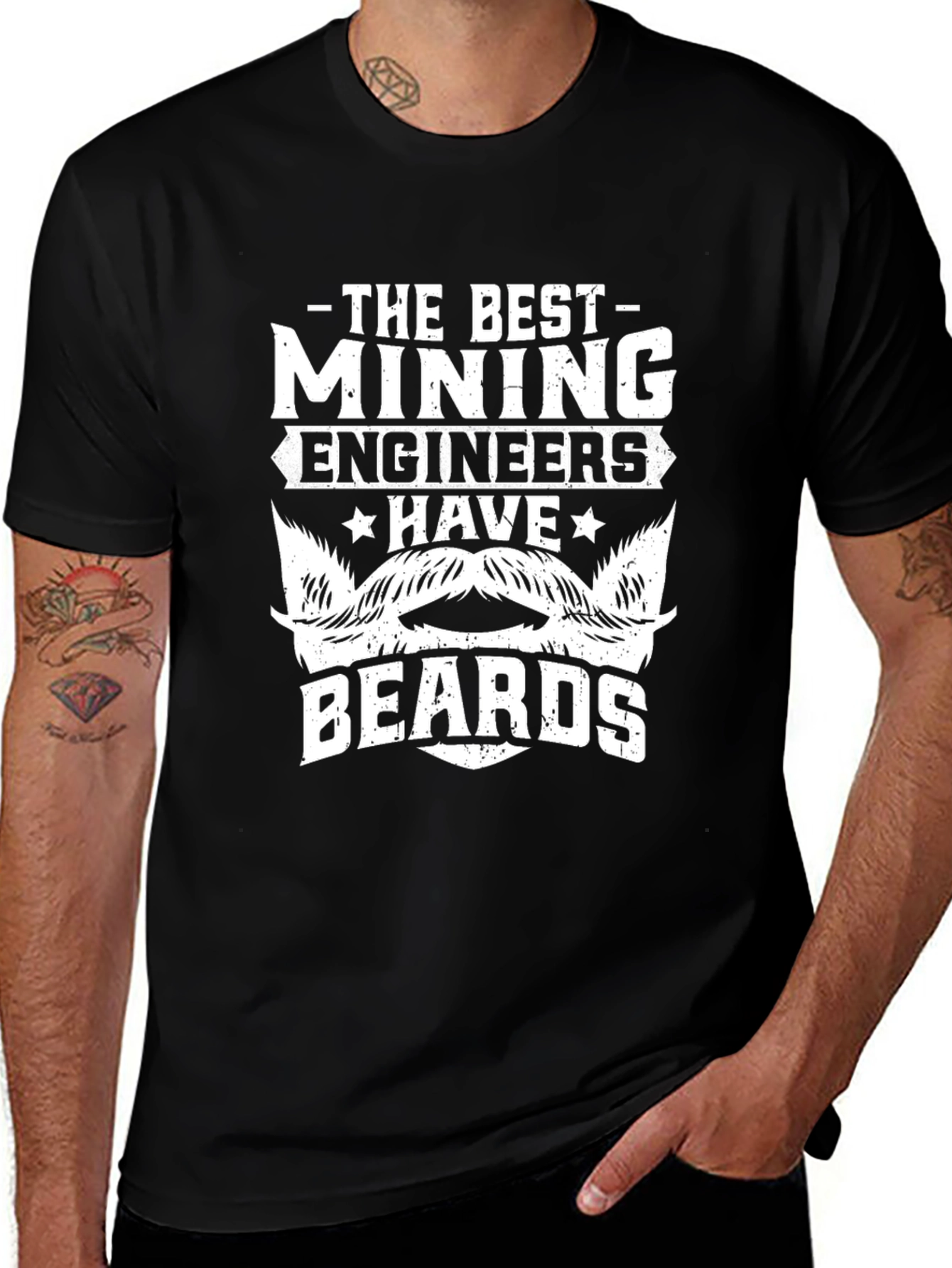 Mining Engineer Beard T-Shirt - Black