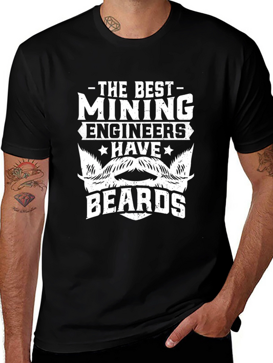Mining Engineer Beard T-Shirt - Black
