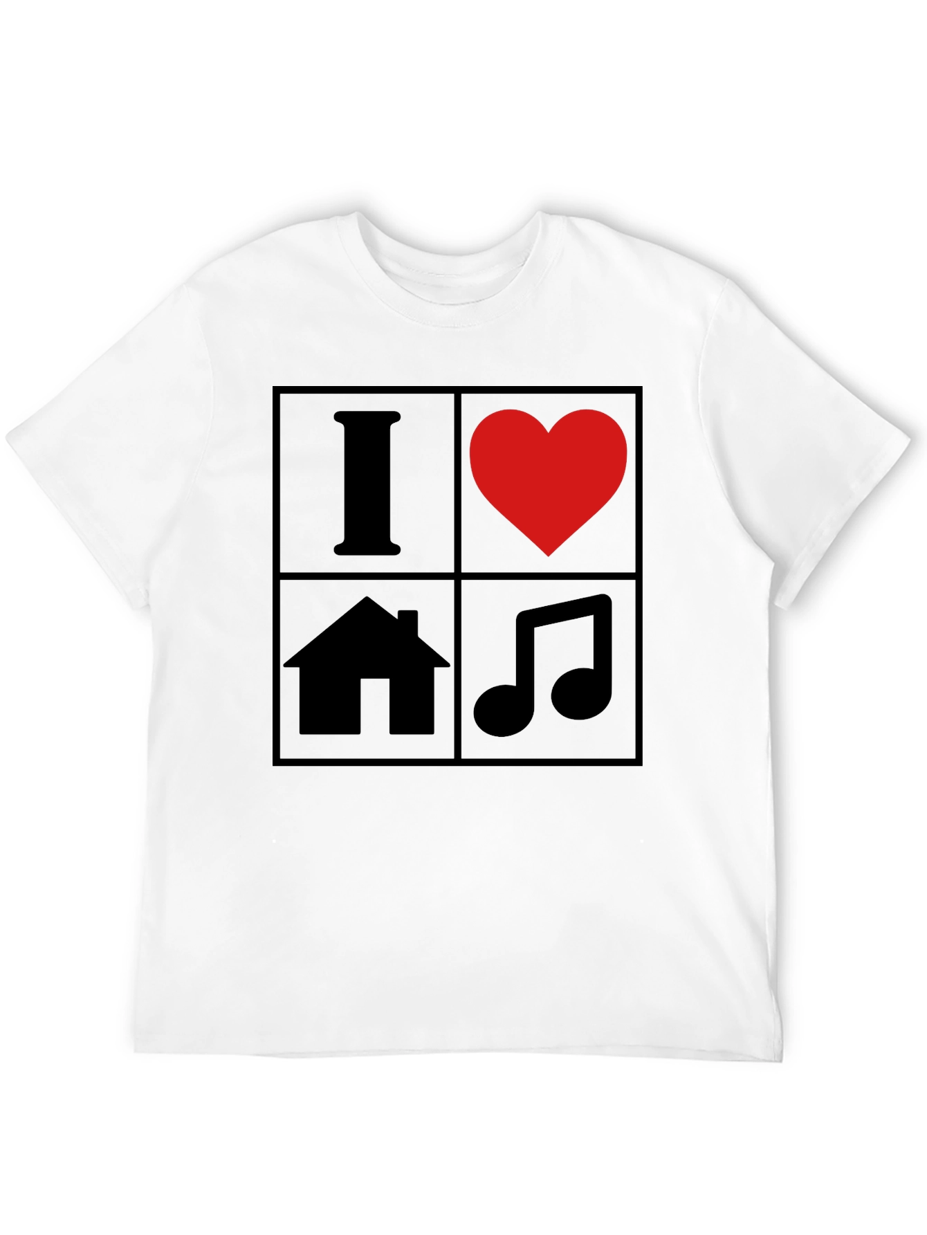 I Love House Music T-Shirt - Black Graphic Tee