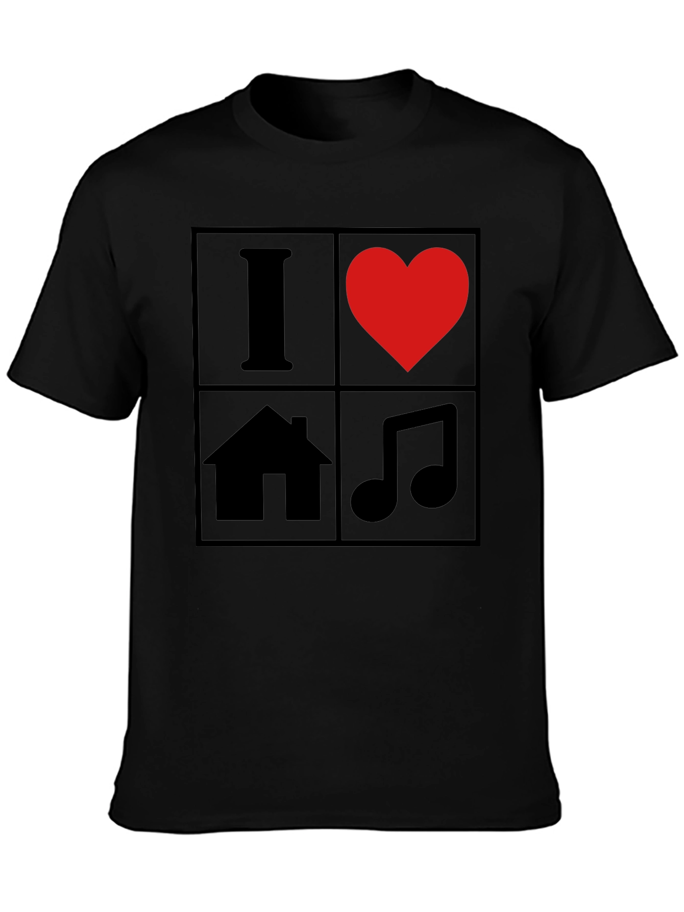 I Love House Music T-Shirt - Black Graphic Tee