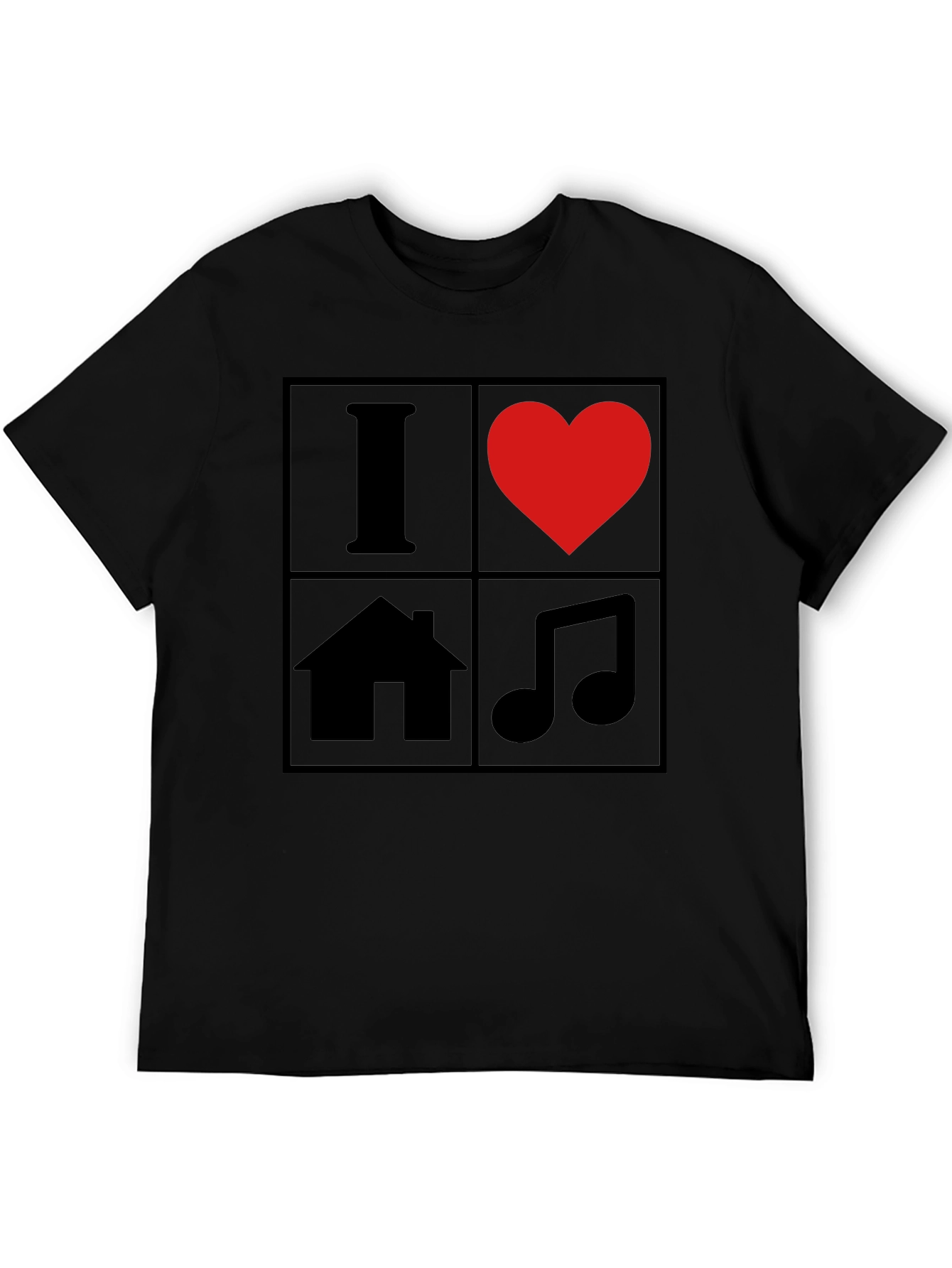 I Love House Music T-Shirt - Black Graphic Tee