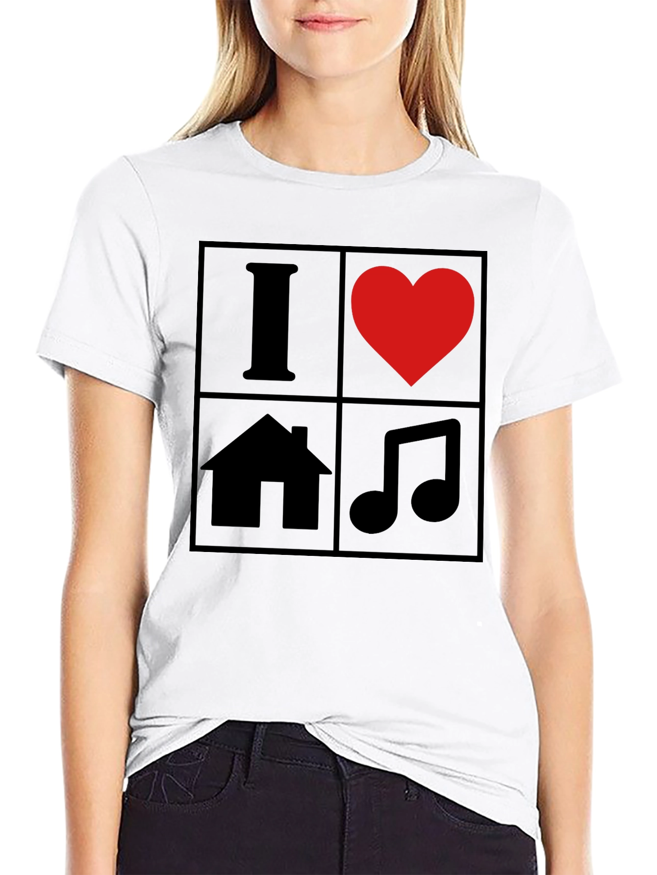I Love House Music T-Shirt - Black Graphic Tee
