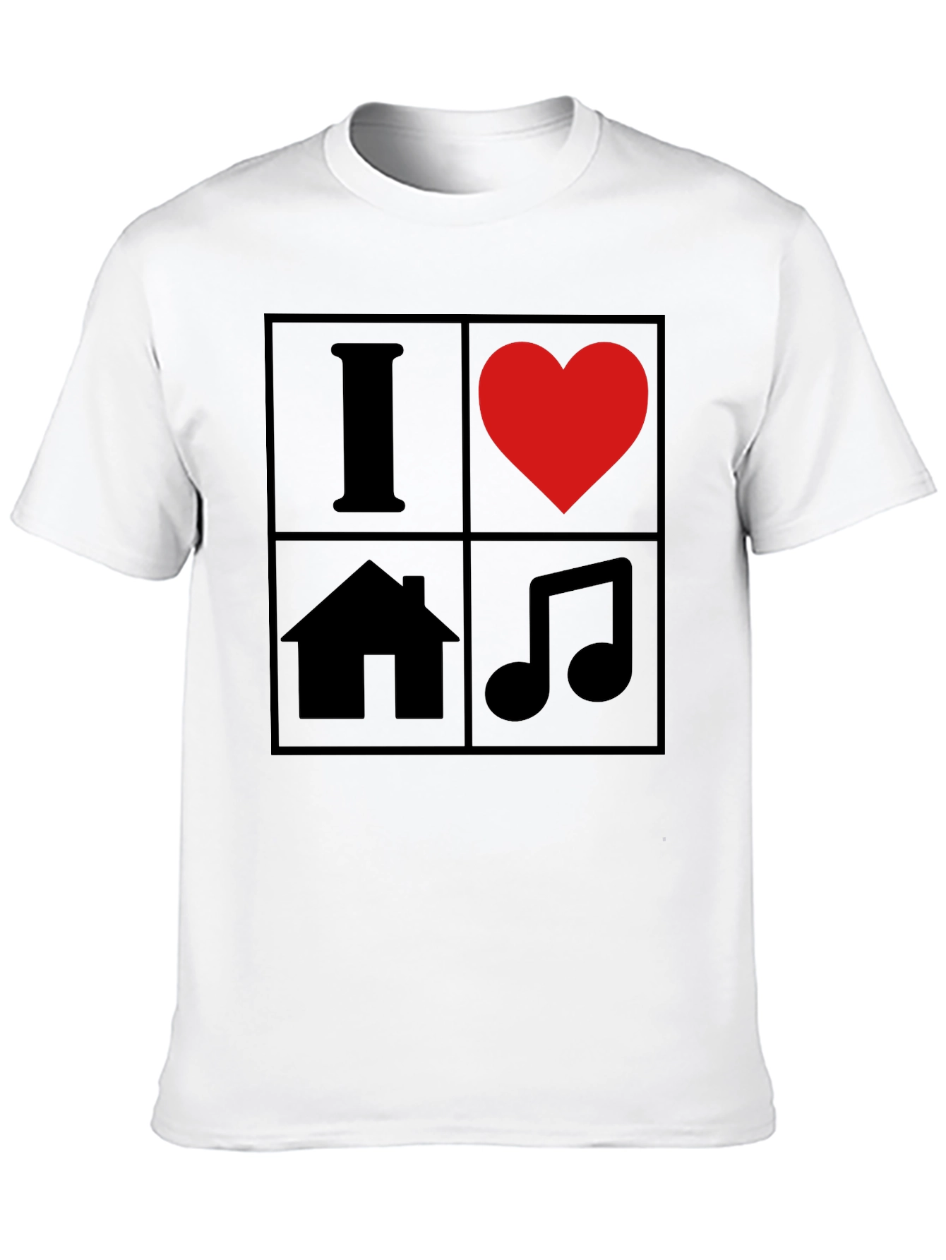 I Love House Music T-Shirt - Black Graphic Tee