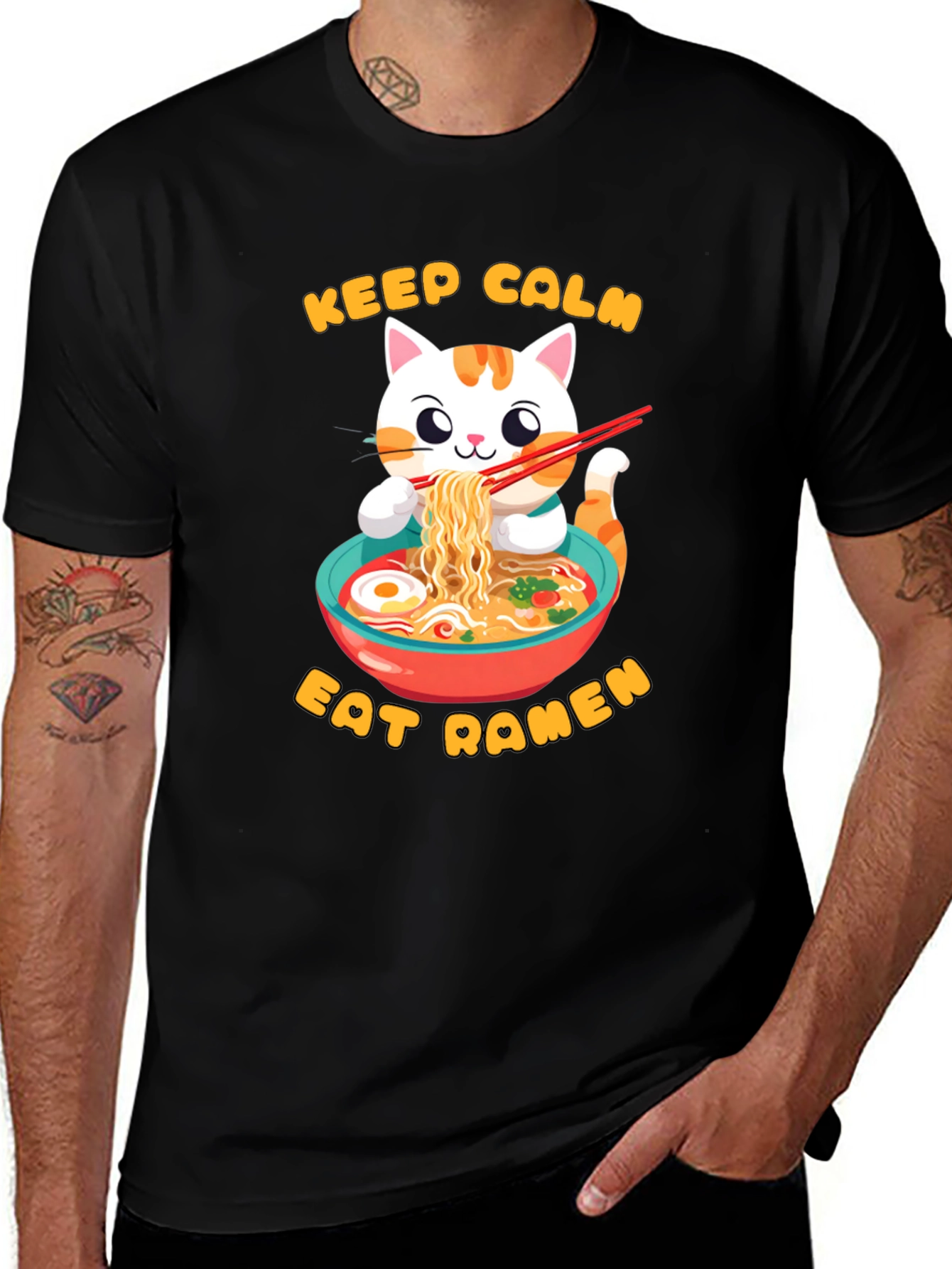 Keep Calm & Eat Ramen Cat T-Shirt