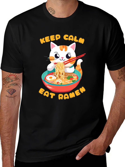 Keep Calm & Eat Ramen Cat T-Shirt