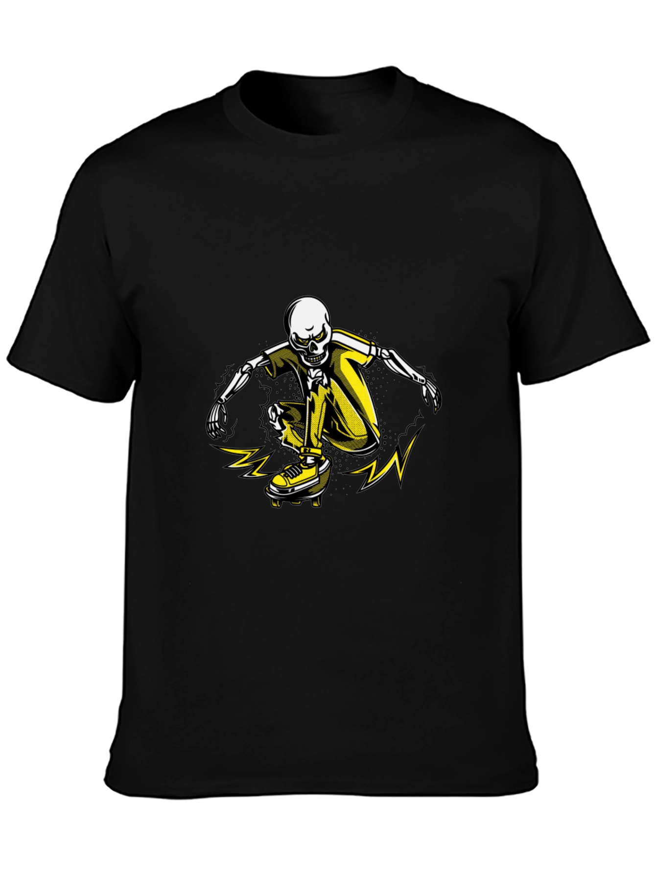 Skeleton Skateboarder Graphic T-Shirt - Black