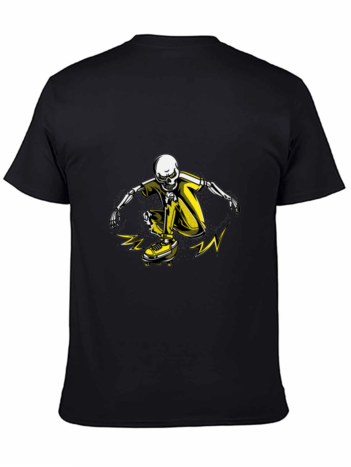 Skeleton Skateboarder Graphic T-Shirt - Black
