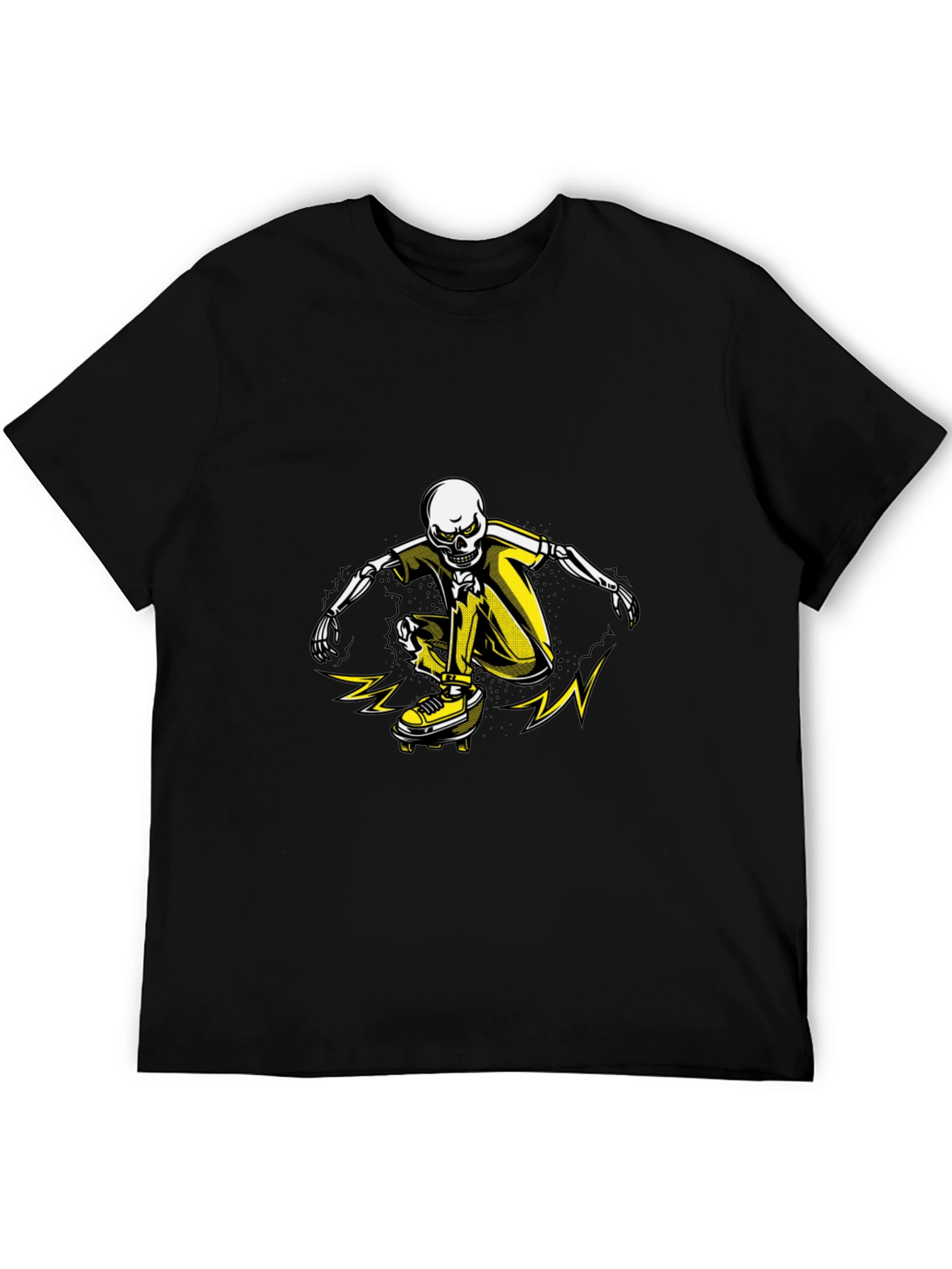 Skeleton Skateboarder Graphic T-Shirt - Black
