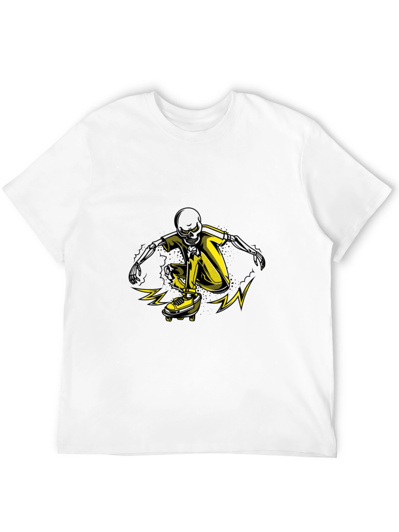 Skeleton Skateboarder Graphic T-Shirt - Black