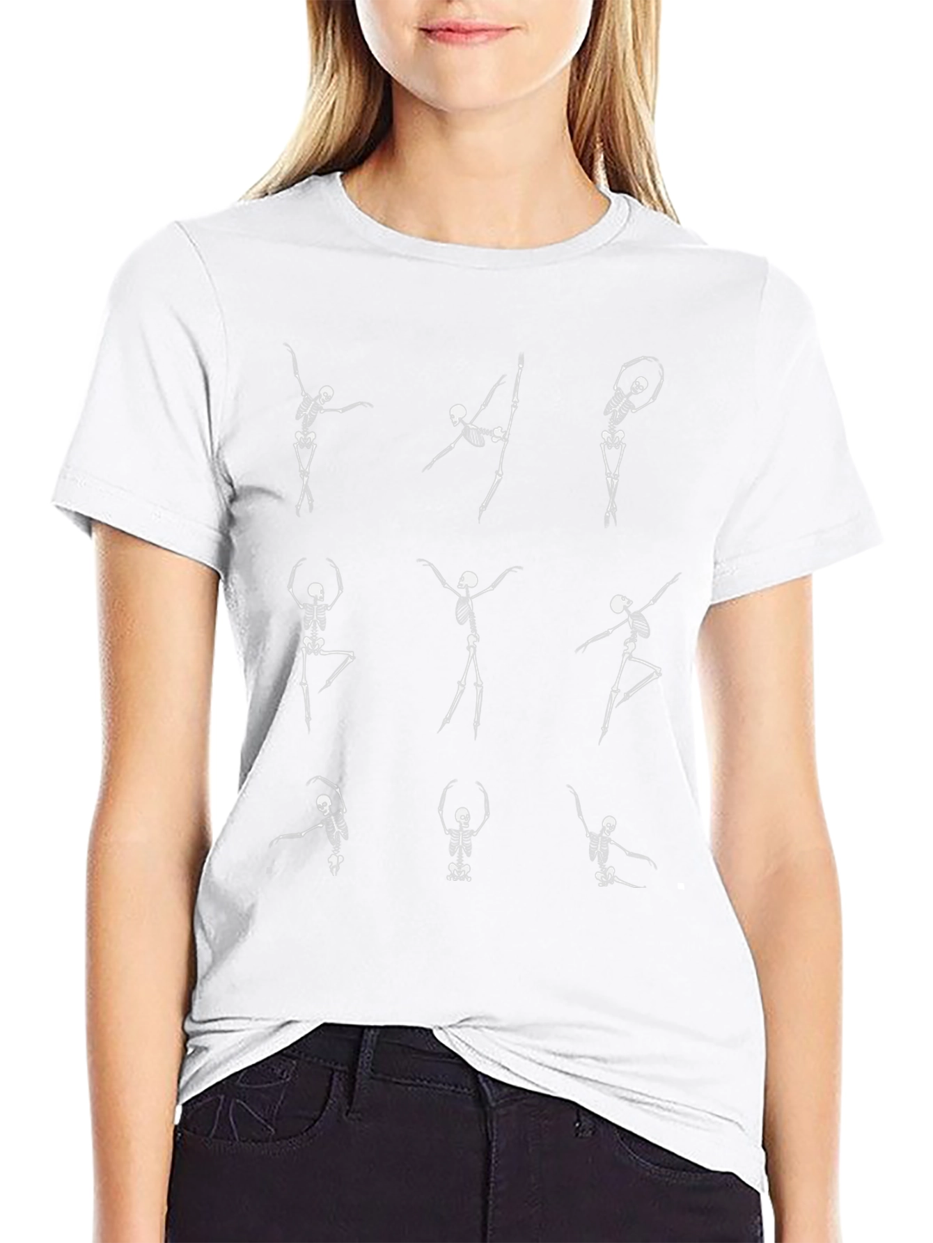Dancing Skeleton Graphic Tee - Halloween Dance